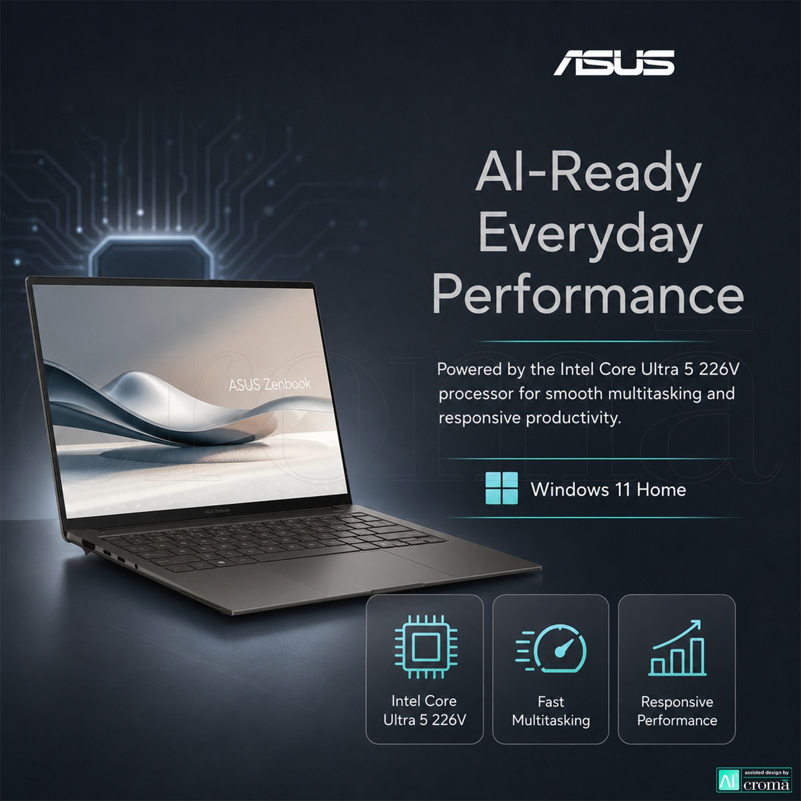 ASUS Zenbook S14 Intel Core Ultra 5 226V Touchscreen Thin & Light Laptop (16GB, 1TB SSD, Windows 11 Home, 14 inch 3K OLED Display, MS Office Home 2024, Zumaia Gray, 1.2 KG) ASUS Zenbook S14 Intel Core Ultra 5 226V Touchscreen Thin & Light Laptop (16GB, 1TB SSD, Windows 11 Home, 14 inch 3K OLED Display, MS Office Home 2024, Zumaia Gray, 1.2 KG)_5
