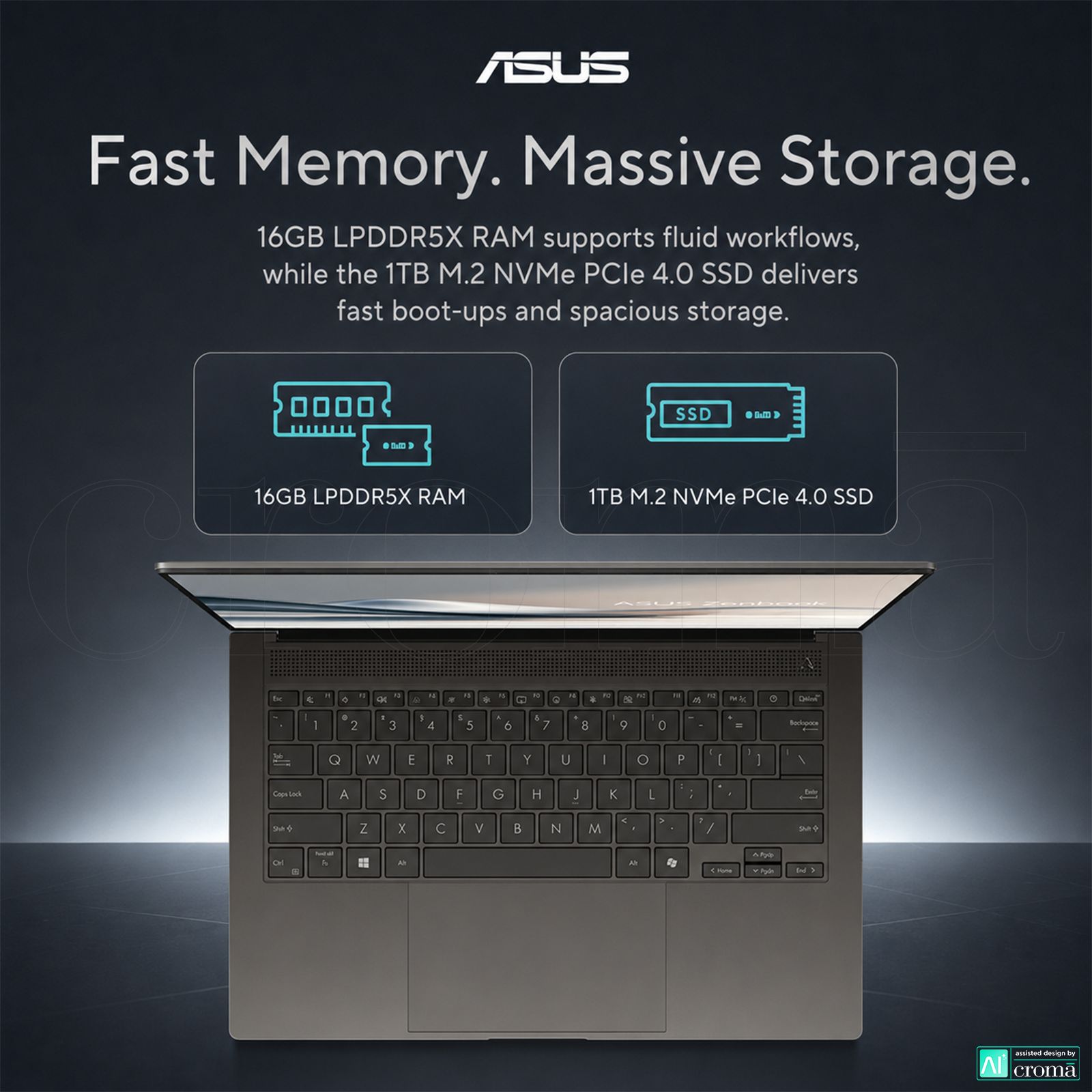 ASUS Zenbook S14 Intel Core Ultra 5 226V Touchscreen Thin & Light Laptop (16GB, 1TB SSD, Windows 11 Home, 14 inch 3K OLED Display, MS Office Home 2024, Zumaia Gray, 1.2 KG) ASUS Zenbook S14 Intel Core Ultra 5 226V Touchscreen Thin & Light Laptop (16GB, 1TB SSD, Windows 11 Home, 14 inch 3K OLED Display, MS Office Home 2024, Zumaia Gray, 1.2 KG)_6