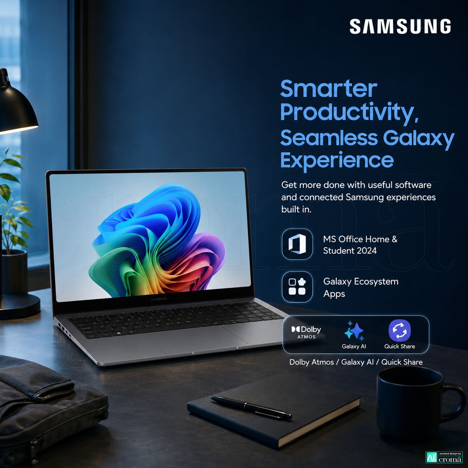 SAMSUNG Galaxy Book6 Intel Core Ultra 5 Thin & Light Laptop (16GB, 512GB SSD, Windows 11 Home, 14 inch WUXGA IPS Display, MS Office Home & Student 2024, Gray, 1.43 KG)_7