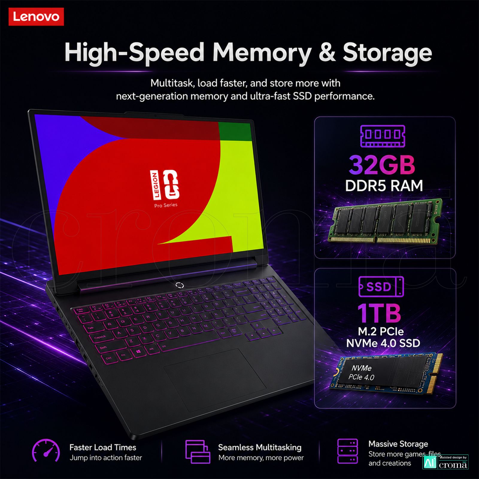 Lenovo Legion Pro 7 16IAX10H Intel Core Ultra 9 Gaming Laptop (32GB, 1TB SSD, Windows 11 Home, 12GB Graphics, 16 Inch 240 Hz WQXGA IPS Display, NVIDIA GeForce RTX 5070, MS Office Home 2024, Eclipse Black, 2.57 KG) Lenovo Legion Pro 7 16IAX10H Intel Core Ultra 9 Gaming Laptop (32GB, 1TB SSD, Windows 11 Home, 12GB Graphics, 16 Inch 240 Hz WQXGA IPS Display, NVIDIA GeForce RTX 5070, MS Office Home 2024, Eclipse Black, 2.57 KG)_4