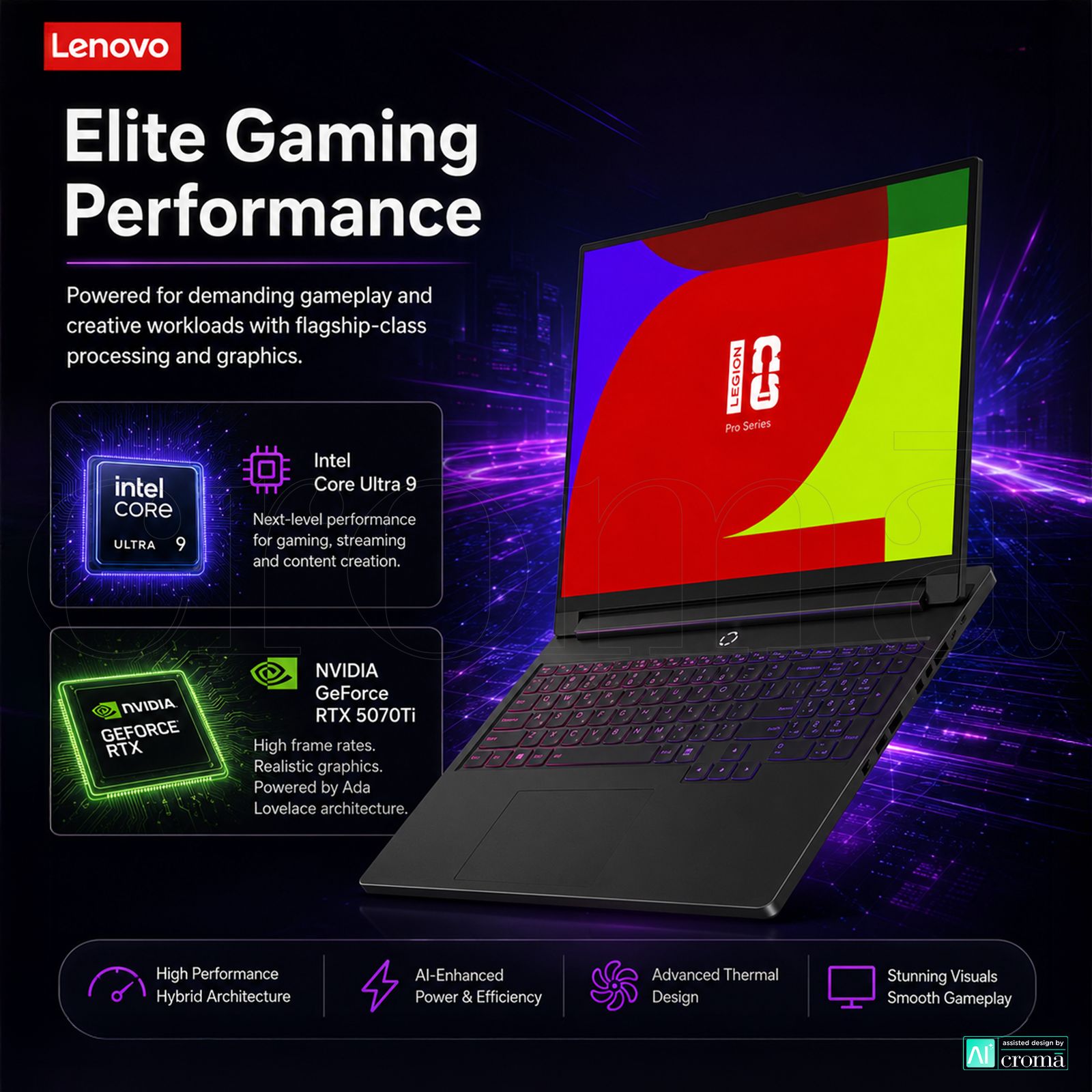 Lenovo Legion Pro 7 16IAX10H Intel Core Ultra 9 Gaming Laptop (32GB, 1TB SSD, Windows 11 Home, 12GB Graphics, 16 Inch 240 Hz WQXGA IPS Display, NVIDIA GeForce RTX 5070, MS Office Home 2024, Eclipse Black, 2.57 KG) Lenovo Legion Pro 7 16IAX10H Intel Core Ultra 9 Gaming Laptop (32GB, 1TB SSD, Windows 11 Home, 12GB Graphics, 16 Inch 240 Hz WQXGA IPS Display, NVIDIA GeForce RTX 5070, MS Office Home 2024, Eclipse Black, 2.57 KG)_5