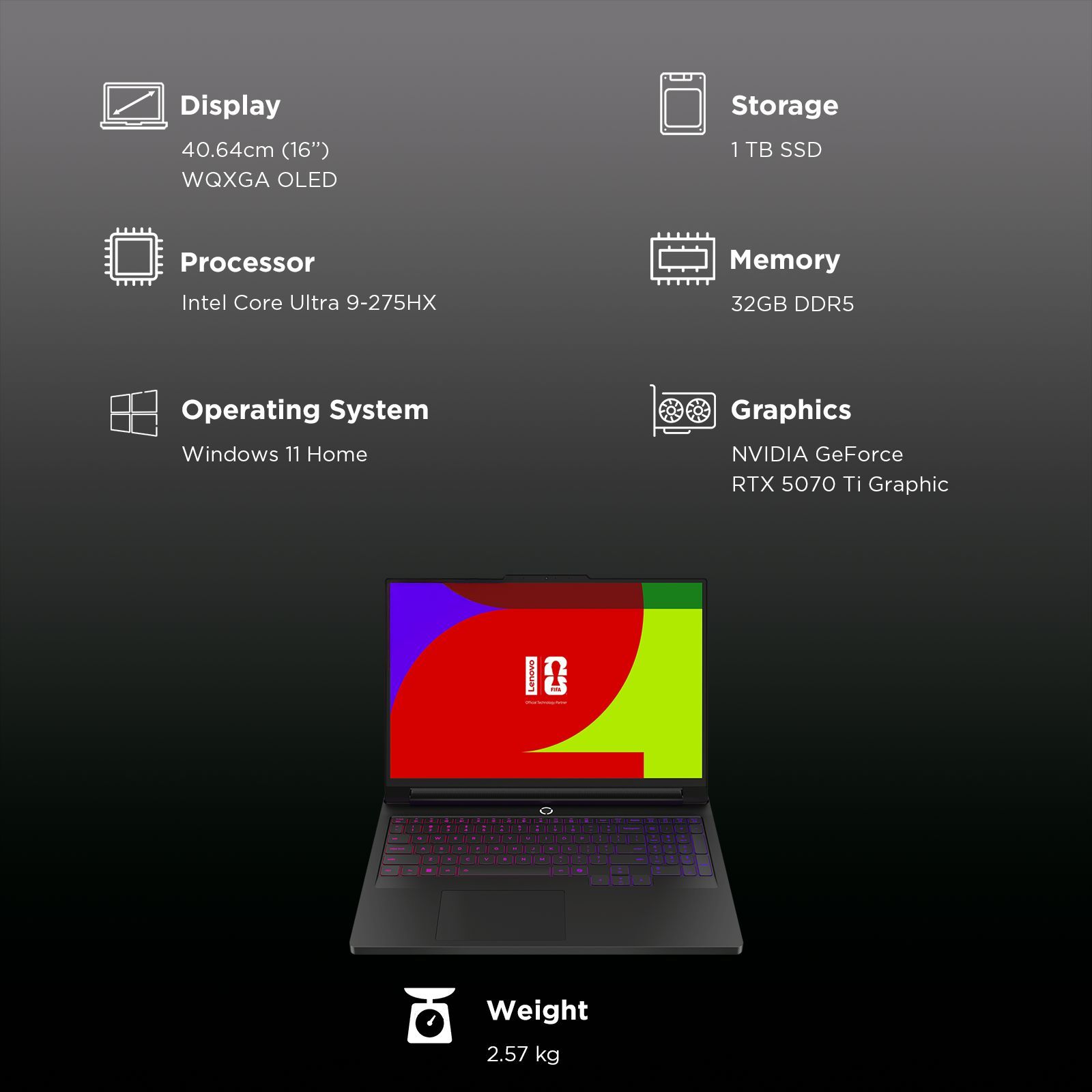 Lenovo Legion Pro 7 16IAX10H Intel Core Ultra 9 Gaming Laptop (32GB, 1TB SSD, Windows 11 Home, 12GB Graphics, 16 Inch 240 Hz WQXGA IPS Display, NVIDIA GeForce RTX 5070, MS Office Home 2024, Eclipse Black, 2.57 KG) Lenovo Legion Pro 7 16IAX10H Intel Core Ultra 9 Gaming Laptop (32GB, 1TB SSD, Windows 11 Home, 12GB Graphics, 16 Inch 240 Hz WQXGA IPS Display, NVIDIA GeForce RTX 5070, MS Office Home 2024, Eclipse Black, 2.57 KG)_9