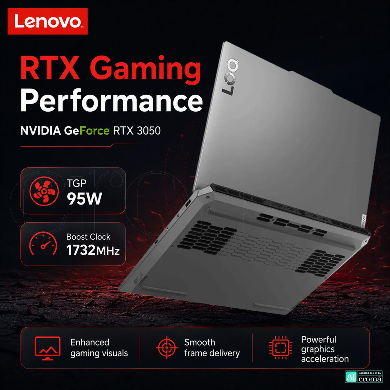 Lenovo LOQ 15IAX9 Intel Core i5 12th Gen Gaming Laptop (16GB, 512GB SSD, Windows 11 Home, 6GB Graphics, 15.6 inch 144 Hz Full HD IPS Display, NVIDIA GefORCE RTX 3050, MS Office Home 2024, Luna Grey, 2.38 KG)_6