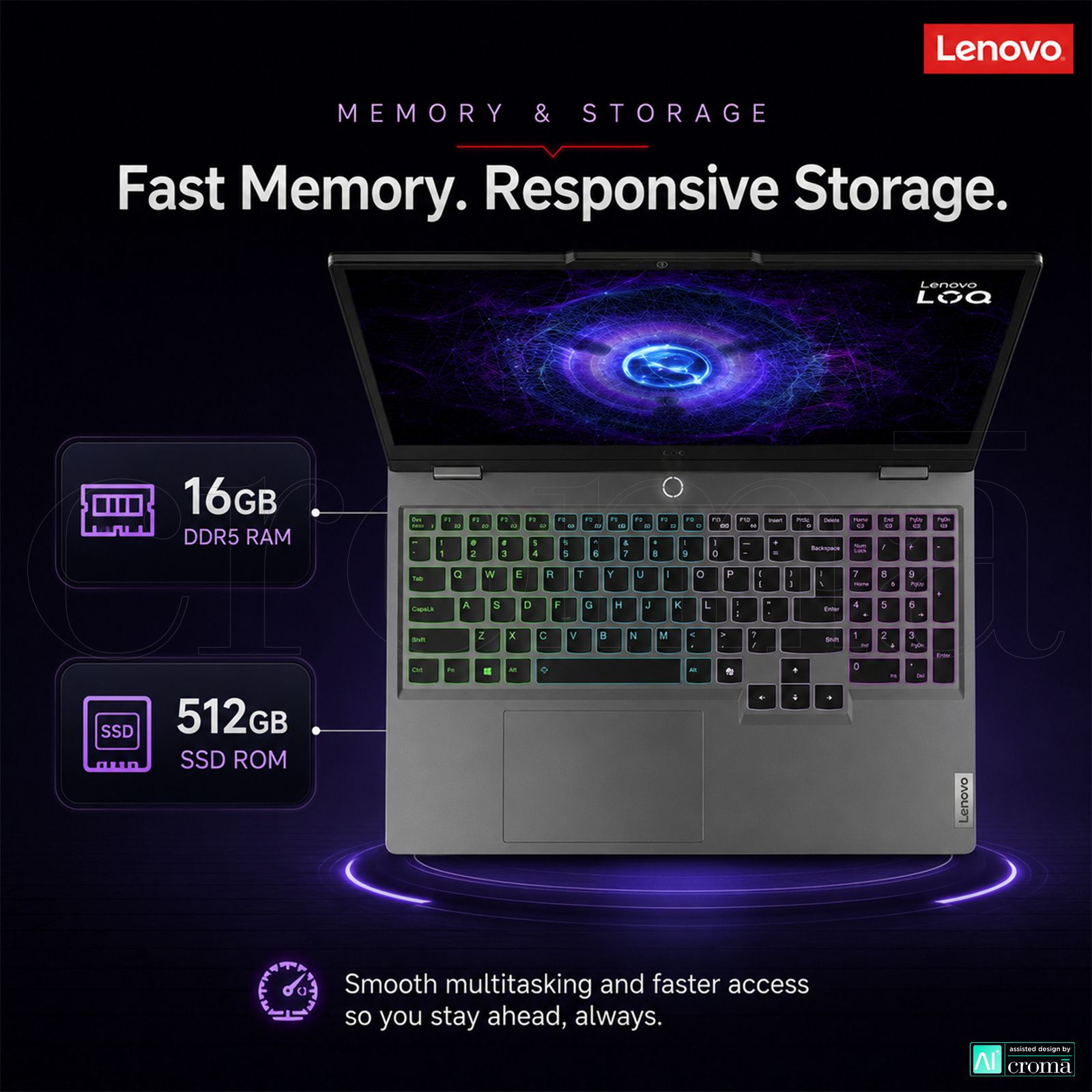 Lenovo LOQ 15IRX9 Intel Core i7 13th Gen Gaming Laptop (16GB, 512GB SSD, Windows 11 Home, 6GB Graphics, 15.6 inch 144 Hz Full HD IPS Display, NVIDIA GeForce RTX 4050, MS Office 2024, Luna Grey, 2.38 KG) Lenovo LOQ 15IRX9 Intel Core i7 13th Gen Gaming Laptop (16GB, 512GB SSD, Windows 11 Home, 6GB Graphics, 15.6 inch 144 Hz Full HD IPS Display, NVIDIA GeForce RTX 4050, MS Office 2024, Luna Grey, 2.38 KG)_4