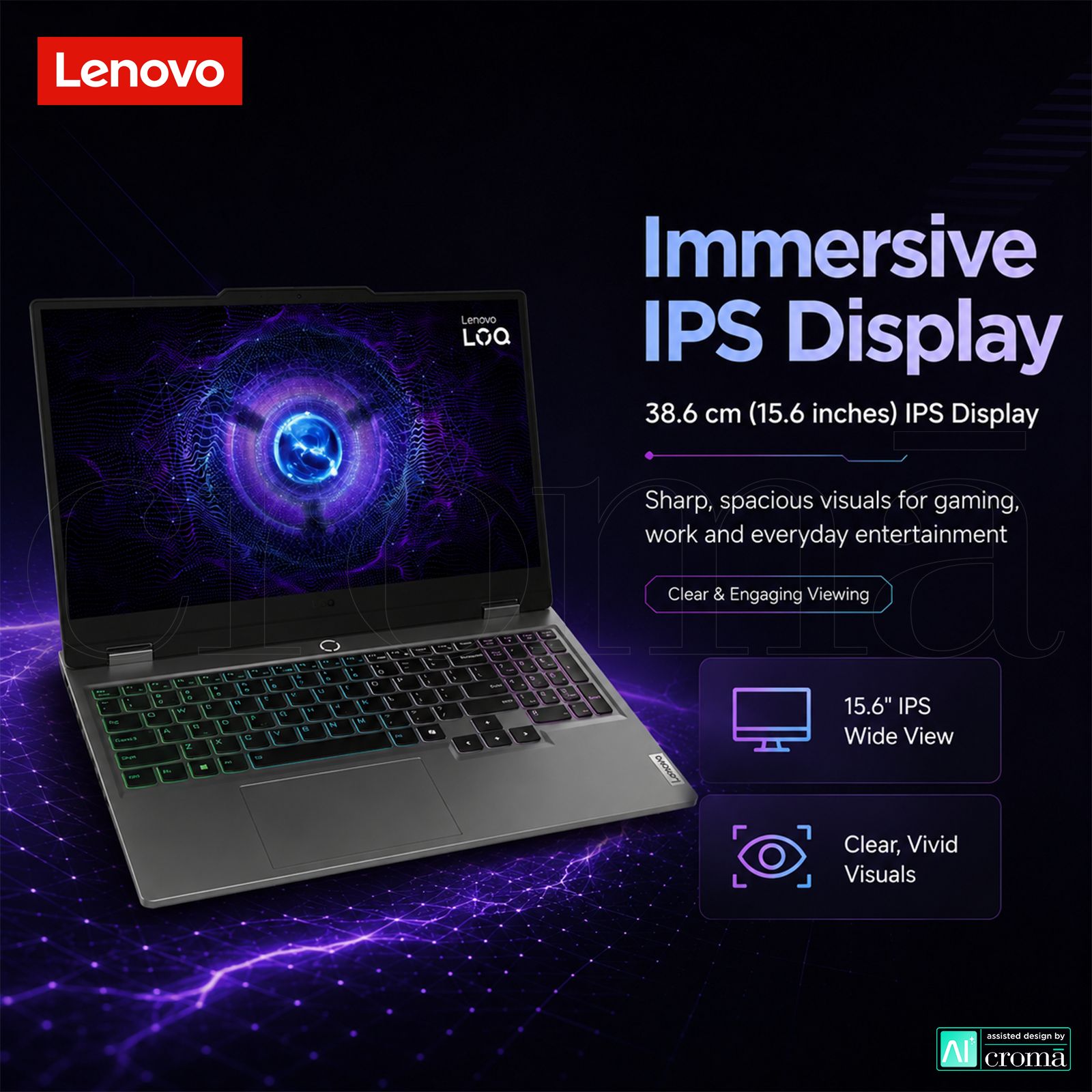 Lenovo LOQ 15IRX10 Intel Core i7 13th Gen Gaming Laptop (16GB, 512GB SSD, Windows 11 Home, 8GB Graphics, 15.6 inch 144 Hz Full HD IPS Display, NVIDIA GefORCE RTX 5050, MS Office Home 2024, Luna Grey, 2.38 KG)_3