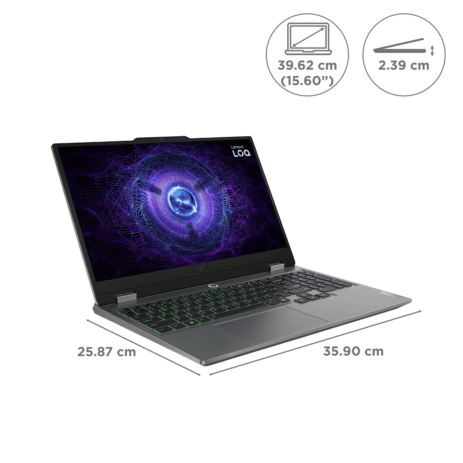 Lenovo LOQ 15IRX10 Intel Core i7 13th Gen Gaming Laptop (16GB, 512GB SSD, Windows 11 Home, 8GB Graphics, 15.6 inch 144 Hz Full HD IPS Display, NVIDIA GefORCE RTX 5050, MS Office Home 2024, Luna Grey, 2.38 KG)_8