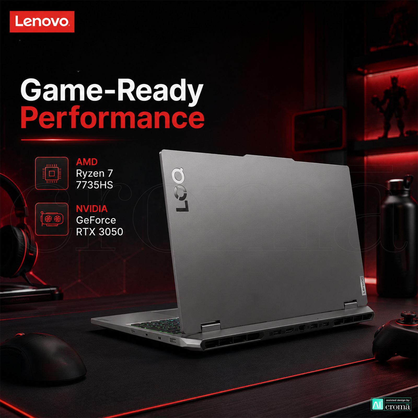 Lenovo LOQ 15ARP10E AMD Ryzen 7 7735HS Gaming Laptop (16GB, 512GB SSD, Windows 11 Home, 6GB Graphics, 15.6 inch 144 Hz Full HD IPS Display, NVIDIA GeForce RTX 3050, MS Office Home 2024, Luna Grey, 1.77 KG) Lenovo LOQ 15ARP10E AMD Ryzen 7 7735HS Gaming Laptop (16GB, 512GB SSD, Windows 11 Home, 6GB Graphics, 15.6 inch 144 Hz Full HD IPS Display, NVIDIA GeForce RTX 3050, MS Office Home 2024, Luna Grey, 1.77 KG)_5