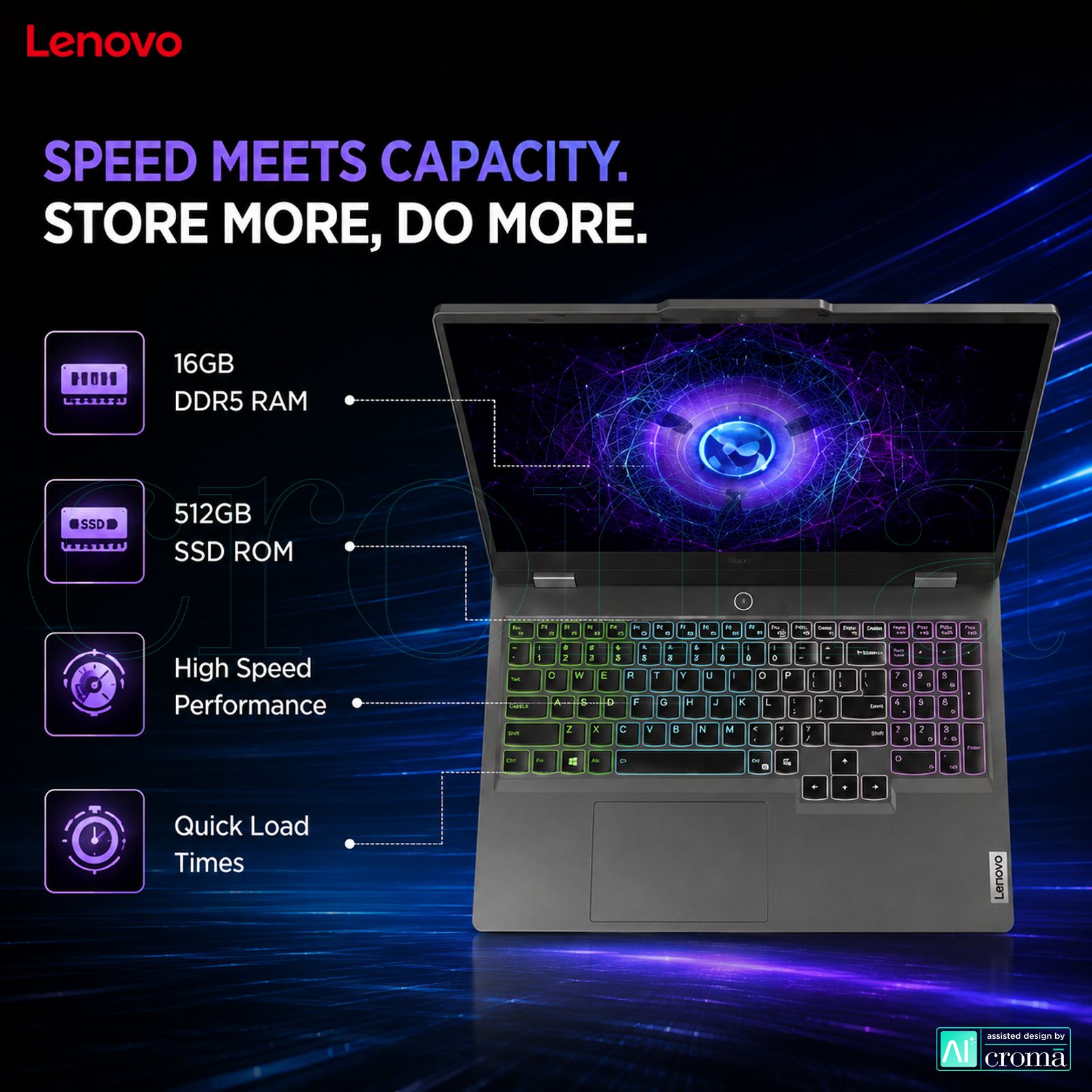 Lenovo LOQ 15ARP10E AMD Ryzen 7 170 Gaming Laptop (16GB, 512GB SSD, Windows 11 Home, 6GB Graphics, 15.6 inch 144 Hz Full HD IPS Display, NVIDIA GeForce RTX 4050, MS Office 2024, Luna Grey, 1.77 KG)_4