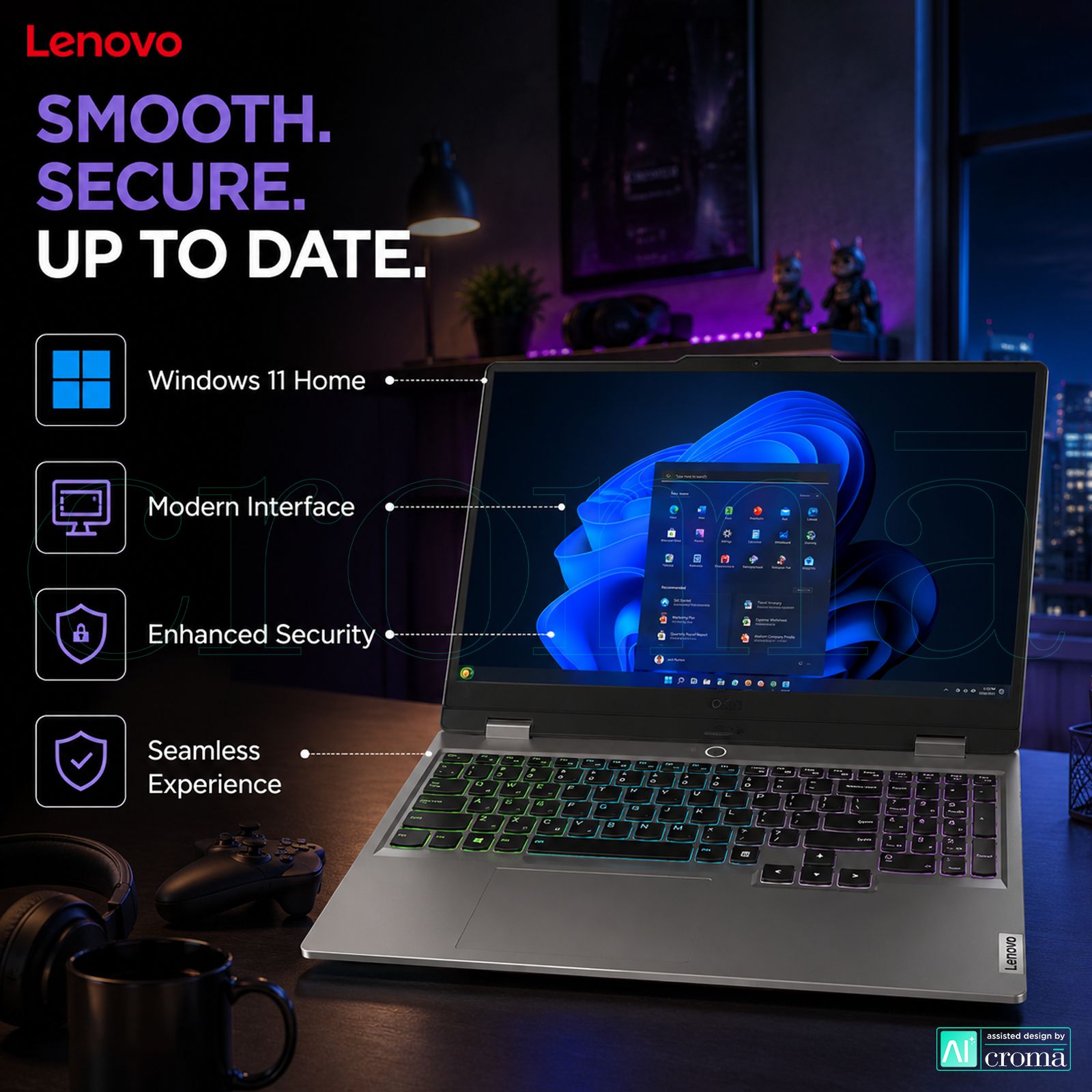 Lenovo LOQ 15ARP10E AMD Ryzen 7 170 Gaming Laptop (16GB, 512GB SSD, Windows 11 Home, 6GB Graphics, 15.6 inch 144 Hz Full HD IPS Display, NVIDIA GeForce RTX 4050, MS Office 2024, Luna Grey, 1.77 KG)_6