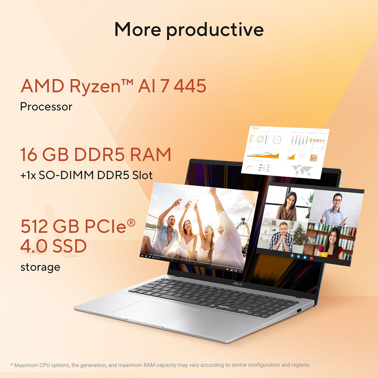 ASUS Vivobook 16 AMD Ryzen AI 7 Thin and Light Laptop (16GB, 512GB SSD, Windows 11 Home, 16 inch WUXGA IPS Display, MS Office Home 2024, Cool Silver, 1.88 KG) ASUS Vivobook 16 AMD Ryzen AI 7 Thin and Light Laptop (16GB, 512GB SSD, Windows 11 Home, 16 inch WUXGA IPS Display, MS Office Home 2024, Cool Silver, 1.88 KG)_12