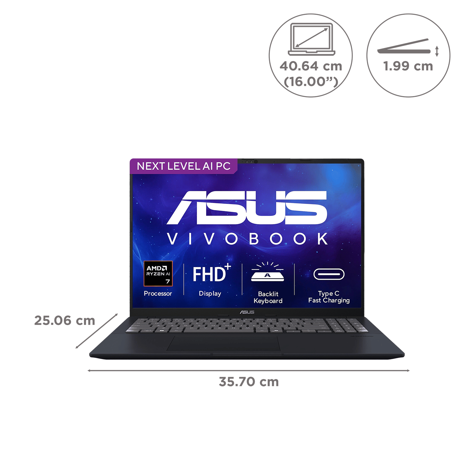 ASUS Vivobook 16 AMD Ryzen AI 7 Thin and Light Laptop (16GB, 512GB SSD, Windows 11 Home, 16 inch WUXGA IPS Display, MS Office Home 2024, Quiet Blue, 1.88 KG) ASUS Vivobook 16 AMD Ryzen AI 7 Thin and Light Laptop (16GB, 512GB SSD, Windows 11 Home, 16 inch WUXGA IPS Display, MS Office Home 2024, Quiet Blue, 1.88 KG)_2
