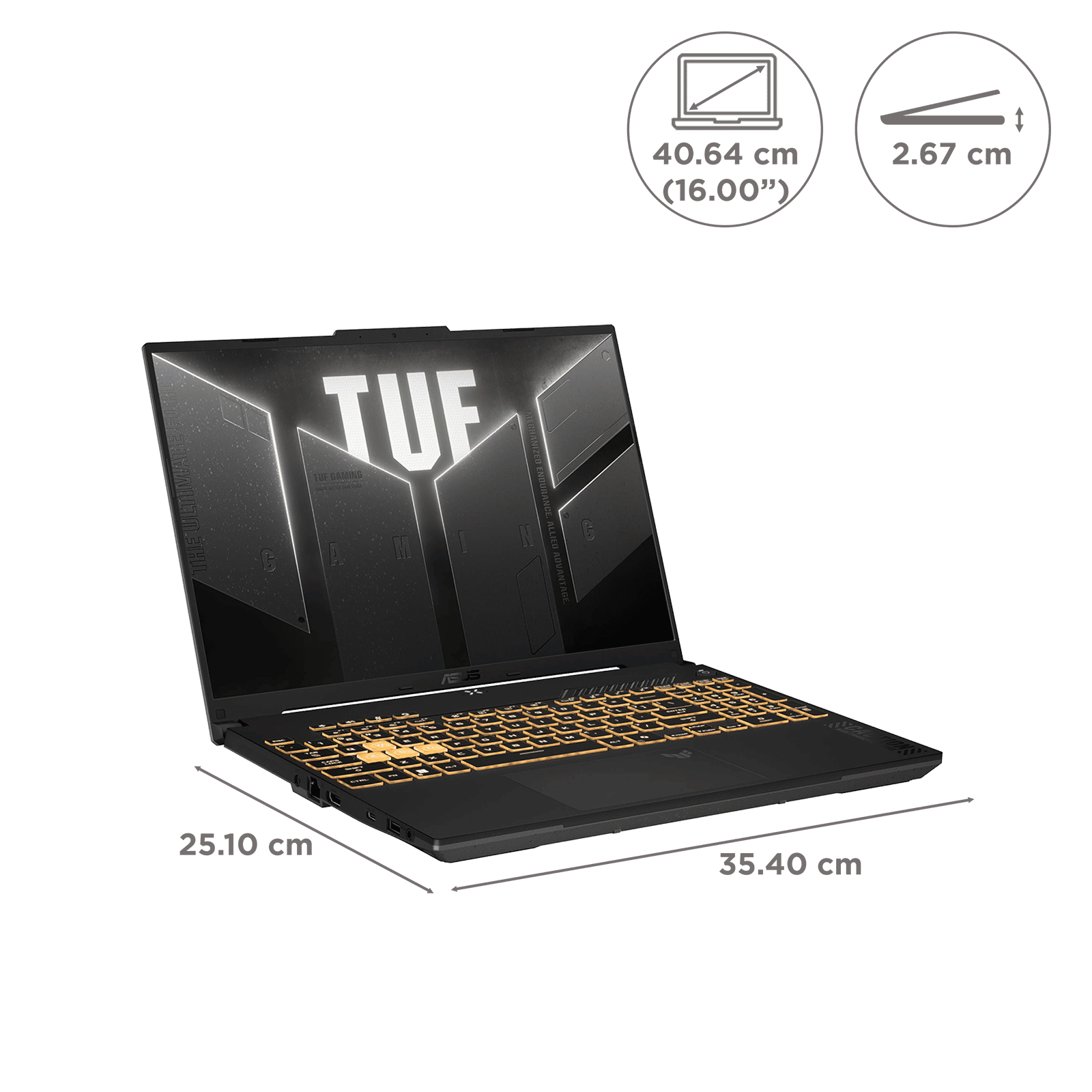 Asus TUF A16 AMD Ryzen 7 170 Gaming Laptop (16GB, 512GB SSD, Windows 11 Home, 6GB Graphics, 16 inch 144 Hz Full HD+ WUXGA Display, NVIDIA GeForce RTX 4050, MS Office Home 2024, Mecha Gray, 2.20 KG)_2