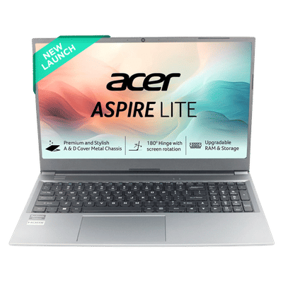 Acer Aspire Lite AMD Ryzen 3 7330U Thin & Light Laptop (8GB, 512GB SSD, Windows 11 Home, 15.6 inch Full HD IPS Display, MS Office, Steel Gray, 1.59 KG)