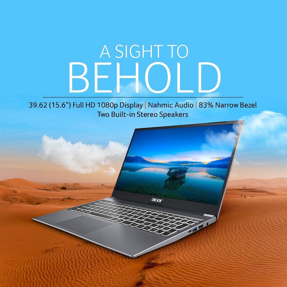 Acer Aspire Lite AMD Ryzen 3 7330U Thin & Light Laptop (8GB, 512GB SSD, Windows 11 Home, 15.6 inch Full HD IPS Display, MS Office, Steel Gray, 1.59 KG)_3