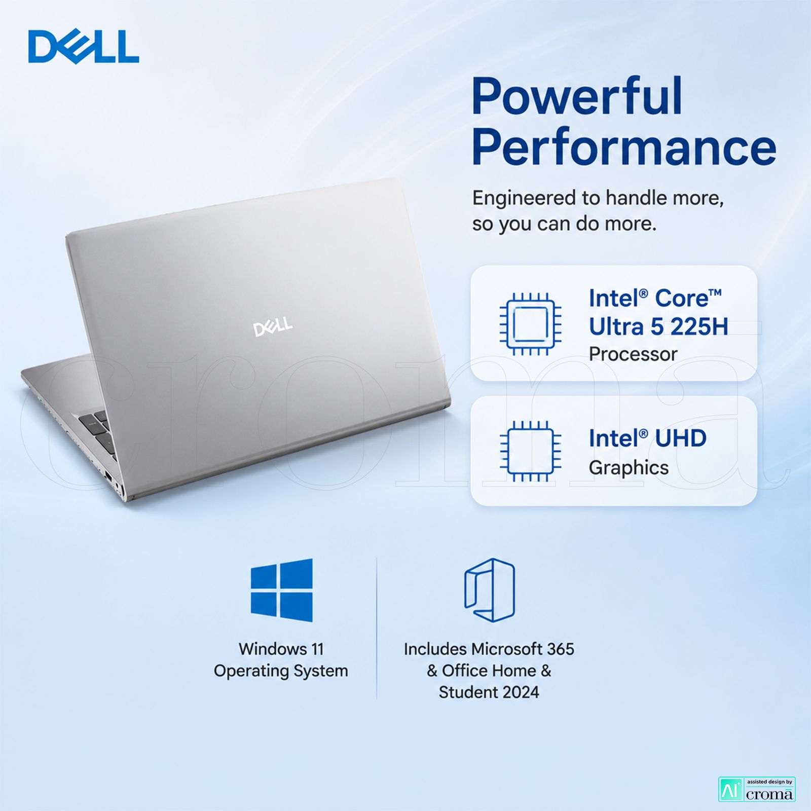 DELL DC 15260 Intel Core Ultra 5 225H Thin & Light Laptop (16GB, 512GB SSD, Windows 11 Home, 15.6 inch Full HD Anti-Glare Display, MS Office Home 2024, Platinum Silver, 1.66 KG) DELL DC 15260 Intel Core Ultra 5 225H Thin & Light Laptop (16GB, 512GB SSD, Windows 11 Home, 15.6 inch Full HD Anti-Glare Display, MS Office Home 2024, Platinum Silver, 1.66 KG)_4