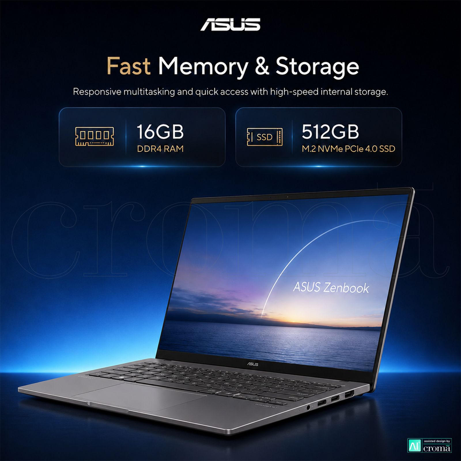 ASUS Zenbook S14 Intel Core Ultra 9 386H Touchscreen Laptop (16GB, 512GB SSD, Windows 11 Home, 14 inch 3K OLED Display, MS Office 2024, Antrim Gray, 1.2 KG)_4