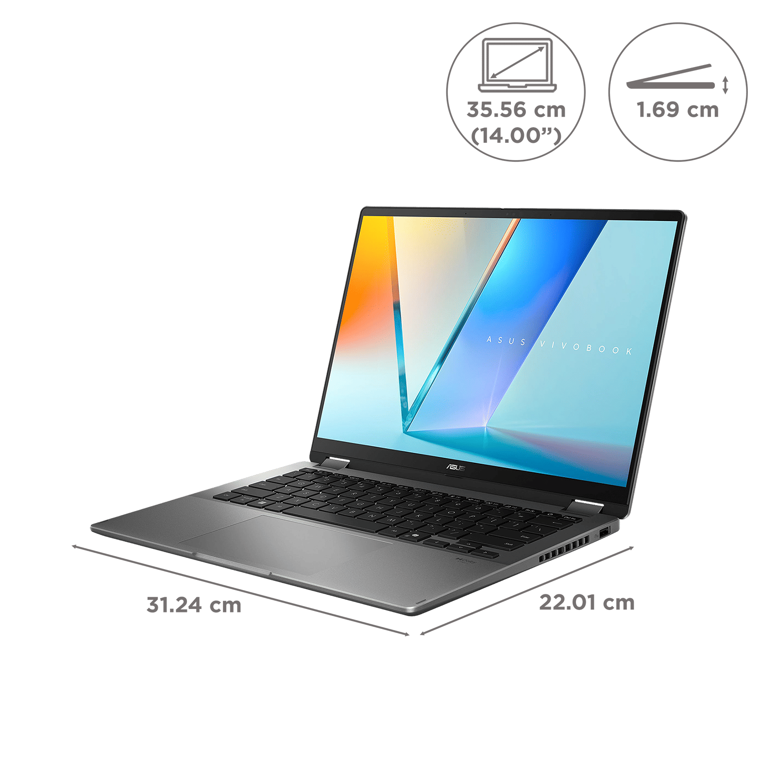 ASUS Vivobook 14 Flip Intel Core Ultra 5 Touchscreen 2-in-1 Laptop (16GB, 512GB SSD, Windows 11 Home, 14 inch WUXGA OLED Display, MS Office Home 2024 & MS 365 Basic, Matte Gray, 1.57 KG) ASUS Vivobook 14 Flip Intel Core Ultra 5 Touchscreen 2-in-1 Laptop (16GB, 512GB SSD, Windows 11 Home, 14 inch WUXGA OLED Display, MS Office Home 2024 & MS 365 Basic, Matte Gray, 1.57 KG)_2