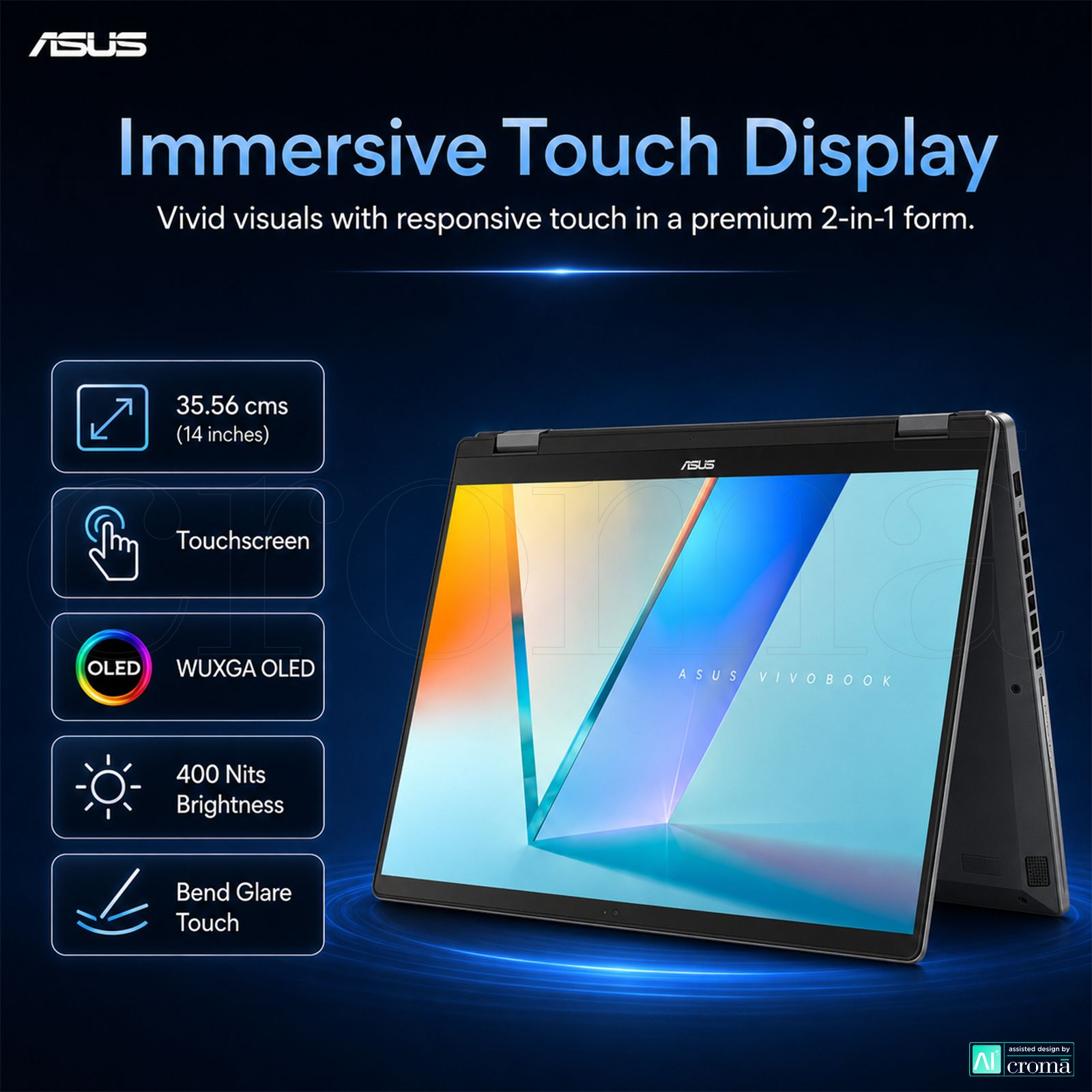 ASUS Vivobook 14 Flip Intel Core Ultra 5 Touchscreen 2-in-1 Laptop (16GB, 512GB SSD, Windows 11 Home, 14 inch WUXGA OLED Display, MS Office Home 2024 & MS 365 Basic, Matte Gray, 1.57 KG) ASUS Vivobook 14 Flip Intel Core Ultra 5 Touchscreen 2-in-1 Laptop (16GB, 512GB SSD, Windows 11 Home, 14 inch WUXGA OLED Display, MS Office Home 2024 & MS 365 Basic, Matte Gray, 1.57 KG)_3