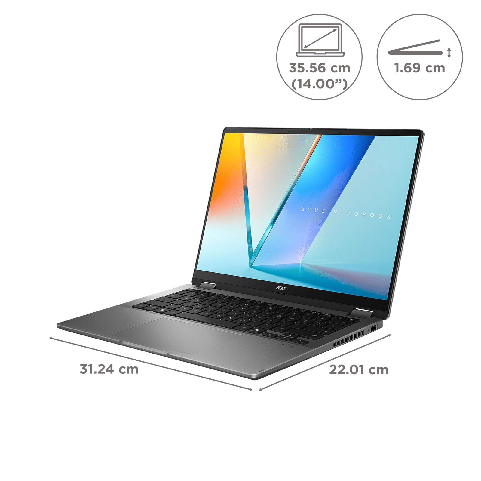 ASUS Vivobook 14 Flip Intel Core Ultra 7 Touchscreen 2-in-1 Laptop (16GB, 512GB SSD, Windows 11 Home, 14 inch OLED Display, MS Office Home 2024, Matte Gray, 1.57 KG) ASUS Vivobook 14 Flip Intel Core Ultra 7 Touchscreen 2-in-1 Laptop (16GB, 512GB SSD, Windows 11 Home, 14 inch OLED Display, MS Office Home 2024, Matte Gray, 1.57 KG)_12