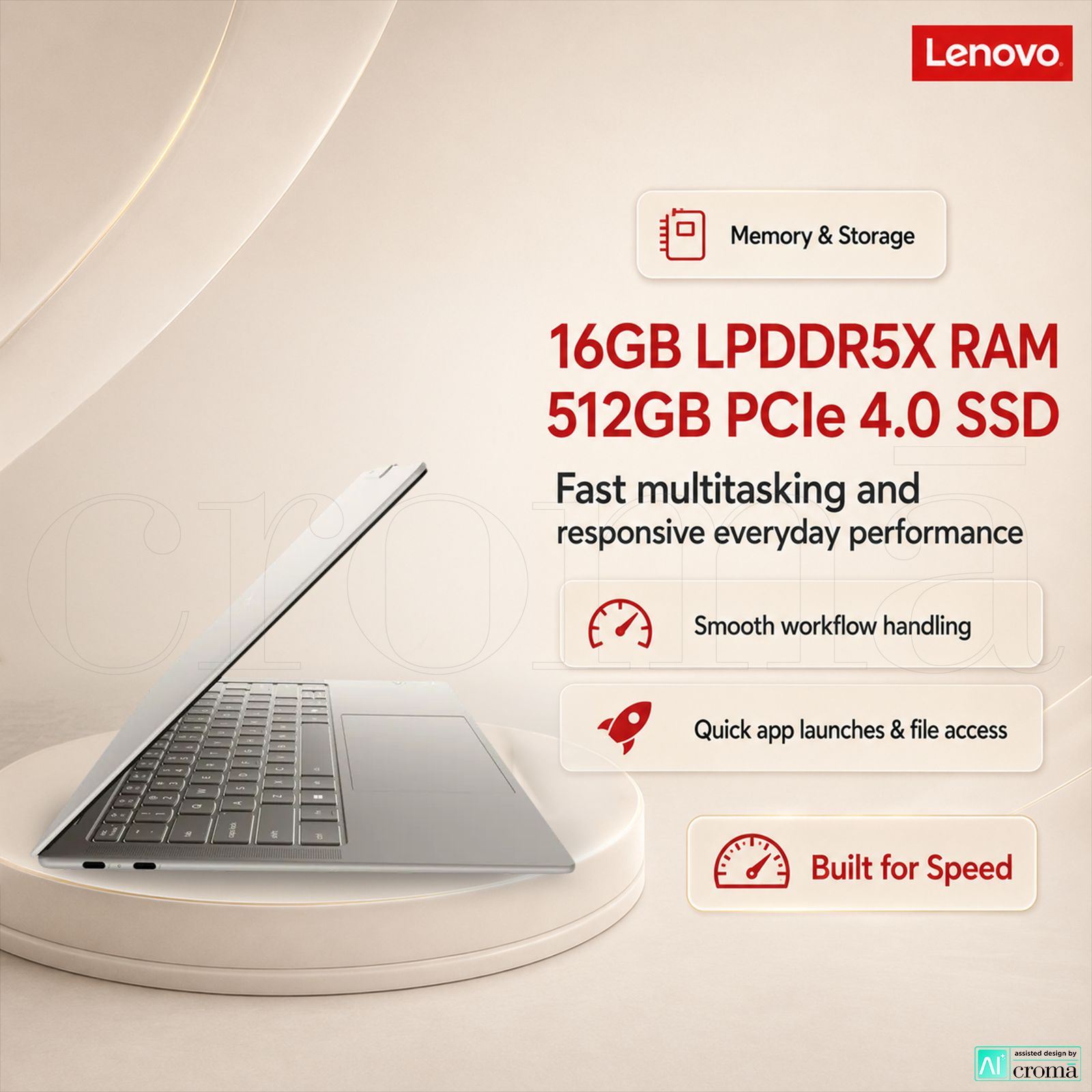 Lenovo Yoga Slim 7 14IPH11 Intel Core Ultra 5 Thin & Light Laptop (16GB, 512GB SSD, Windows 11 Home, 14 inch WUXGA OLED Display, MS Office 2024, Seashell, 1.14 KG)_4