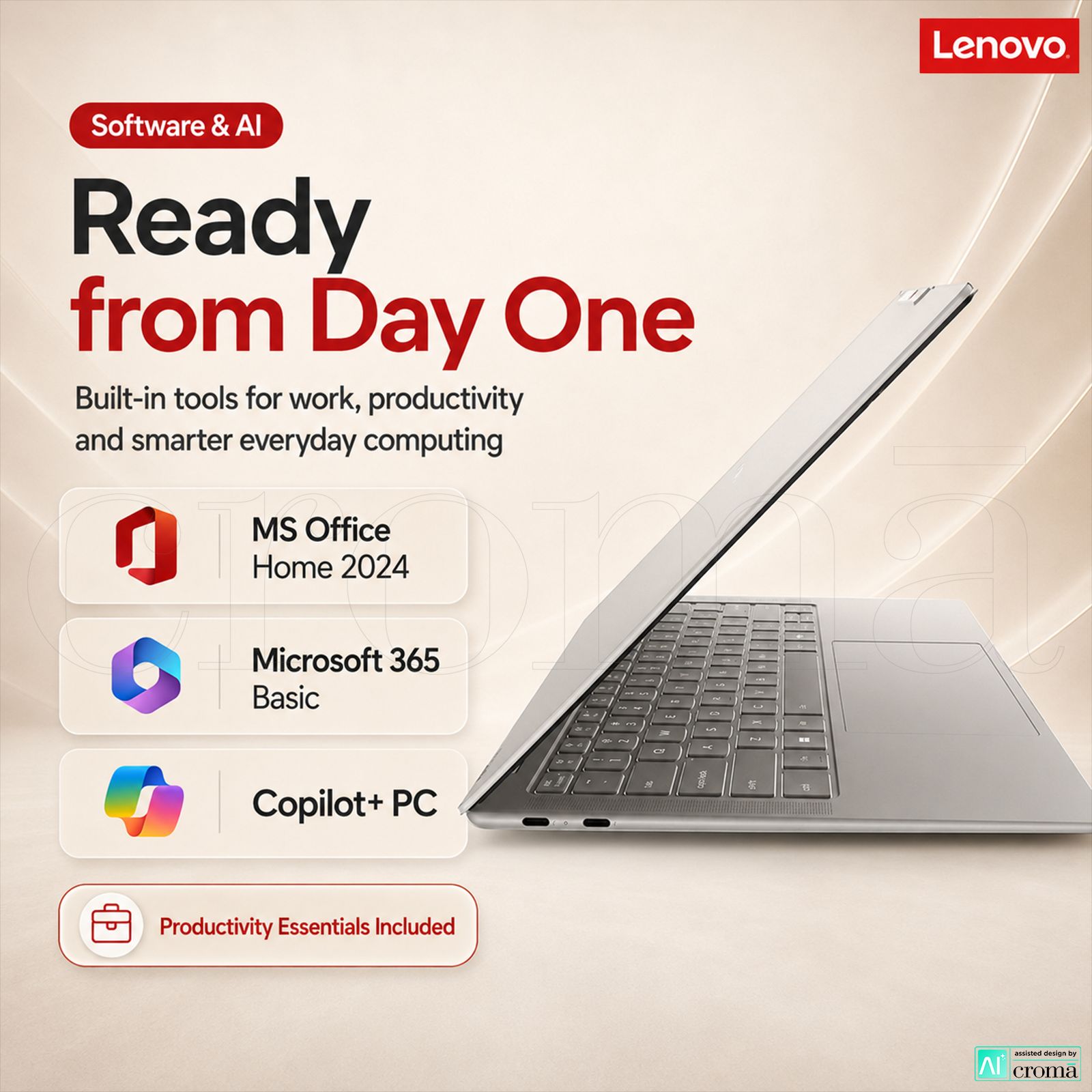 Lenovo Yoga Slim 7 14IPH11 Intel Core Ultra 5 Thin & Light Laptop (16GB, 512GB SSD, Windows 11 Home, 14 inch WUXGA OLED Display, MS Office 2024, Seashell, 1.14 KG)_6