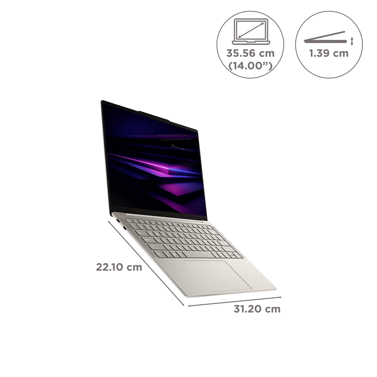Lenovo Yoga Slim 7 14IPH11 Intel Core Ultra 5 Thin & Light Laptop (16GB, 512GB SSD, Windows 11 Home, 14 inch WUXGA OLED Display, MS Office 2024, Seashell, 1.14 KG)_8