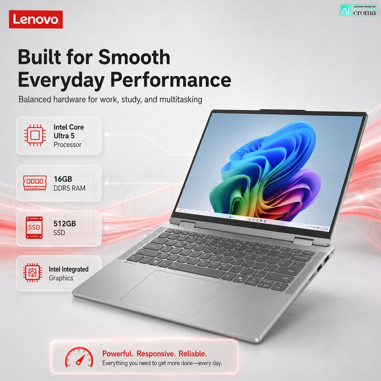 Lenovo IdeaPad 5 14IPH11 Intel Core Ultra 5 Touchscreen 2-in-1 Laptop (16GB, 512GB SSD, Windows 11 Home, 14 inch WUXGA IPS Display, MS Office 2024, Luna Grey, 1.54 KG) Lenovo IdeaPad 5 14IPH11 Intel Core Ultra 5 Touchscreen 2-in-1 Laptop (16GB, 512GB SSD, Windows 11 Home, 14 inch WUXGA IPS Display, MS Office 2024, Luna Grey, 1.54 KG)_3