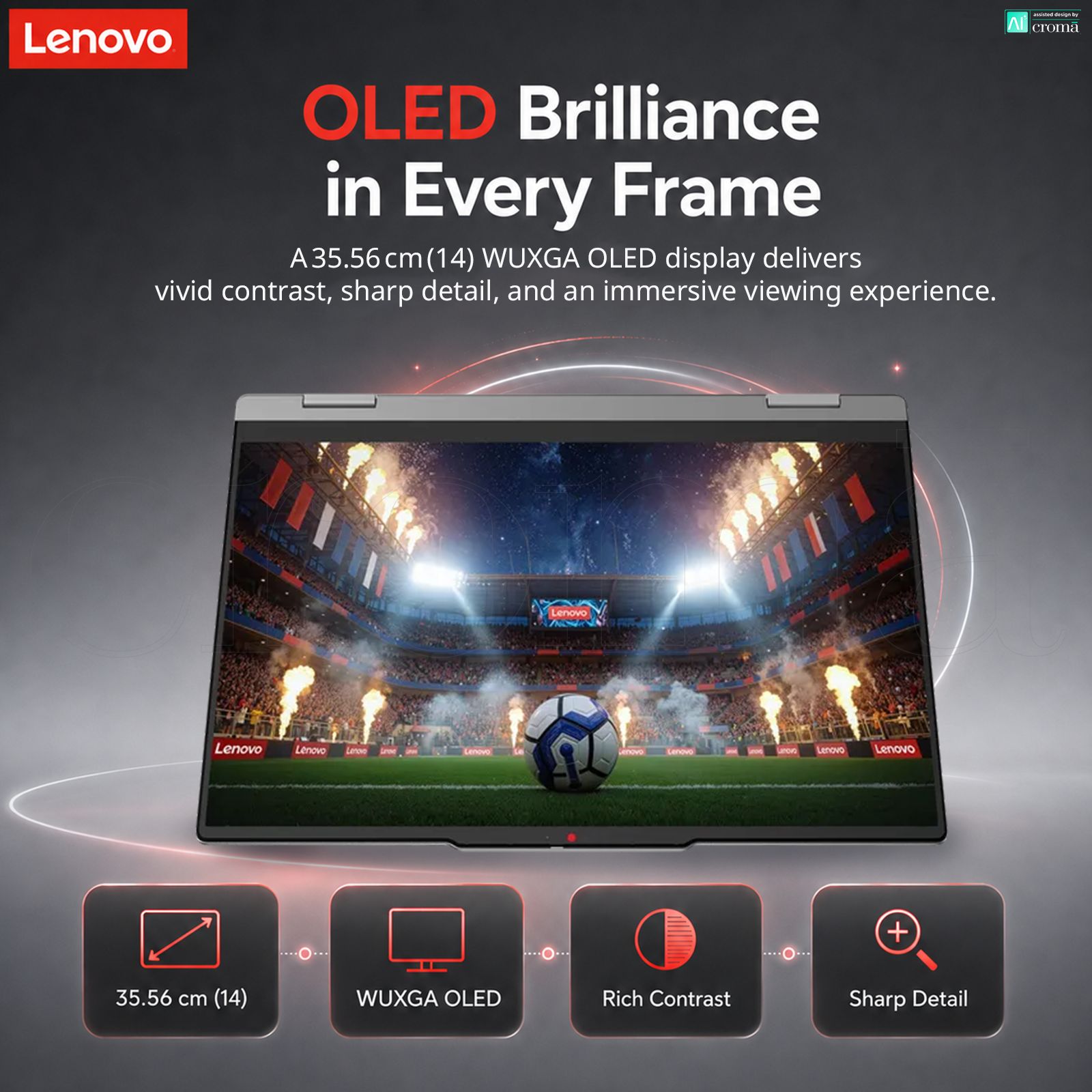 Lenovo IdeaPad Slim 5 14IPH11 Intel Core Ultra 7 Thin & Light Laptop (16GB, 512GB SSD, Windows 11 Home, 14 inch WUXGA OLED Display, MS Office 2024, Luna Grey, 1.37 KG)_1