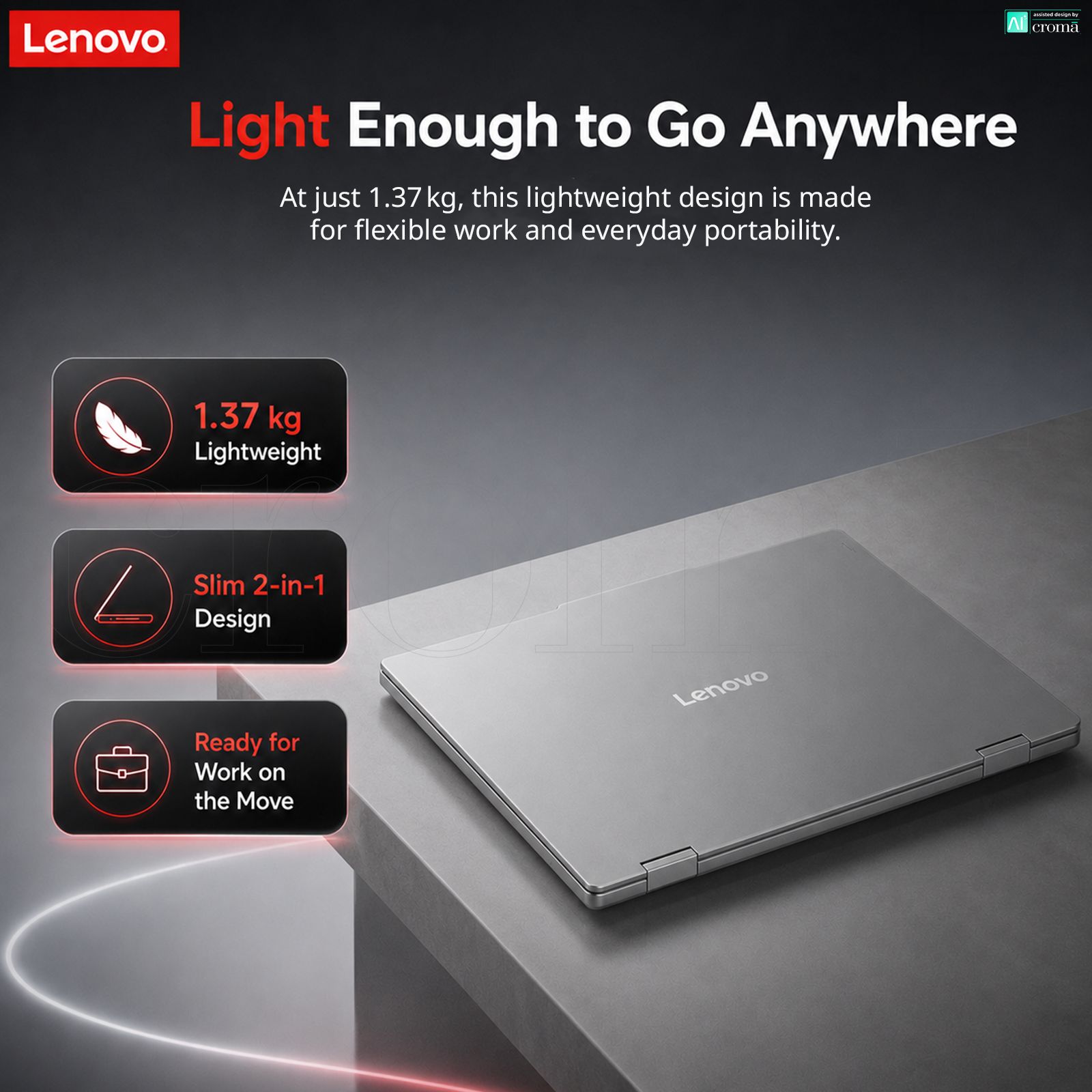 Lenovo IdeaPad Slim 5 14IPH11 Intel Core Ultra 7 Thin & Light Laptop (16GB, 512GB SSD, Windows 11 Home, 14 inch WUXGA OLED Display, MS Office 2024, Luna Grey, 1.37 KG)_2