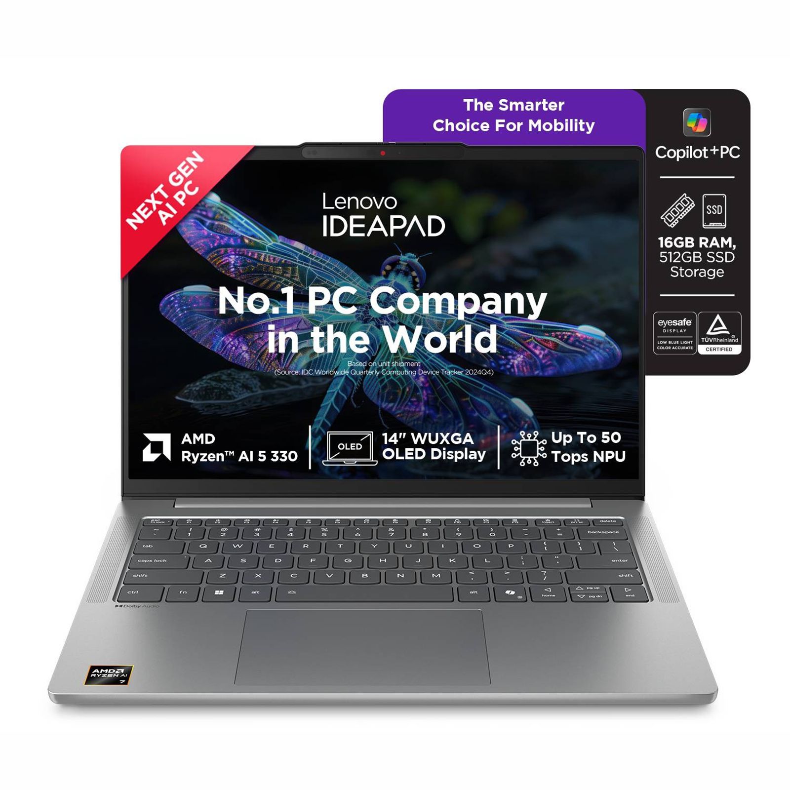 Lenovo IdeaPad Slim 5 14AKP10 AMD Ryzen AI 5 Thin & Light Laptop (16GB, 512GB SSD, Windows 11 Home, 14 inch WUXGA IPS Display, MS Office Home 2024, Luna Grey, 1.47 KG) Lenovo IdeaPad Slim 5 14AKP10 AMD Ryzen AI 5 Thin & Light Laptop (16GB, 512GB SSD, Windows 11 Home, 14 inch WUXGA IPS Display, MS Office Home 2024, Luna Grey, 1.47 KG)_11