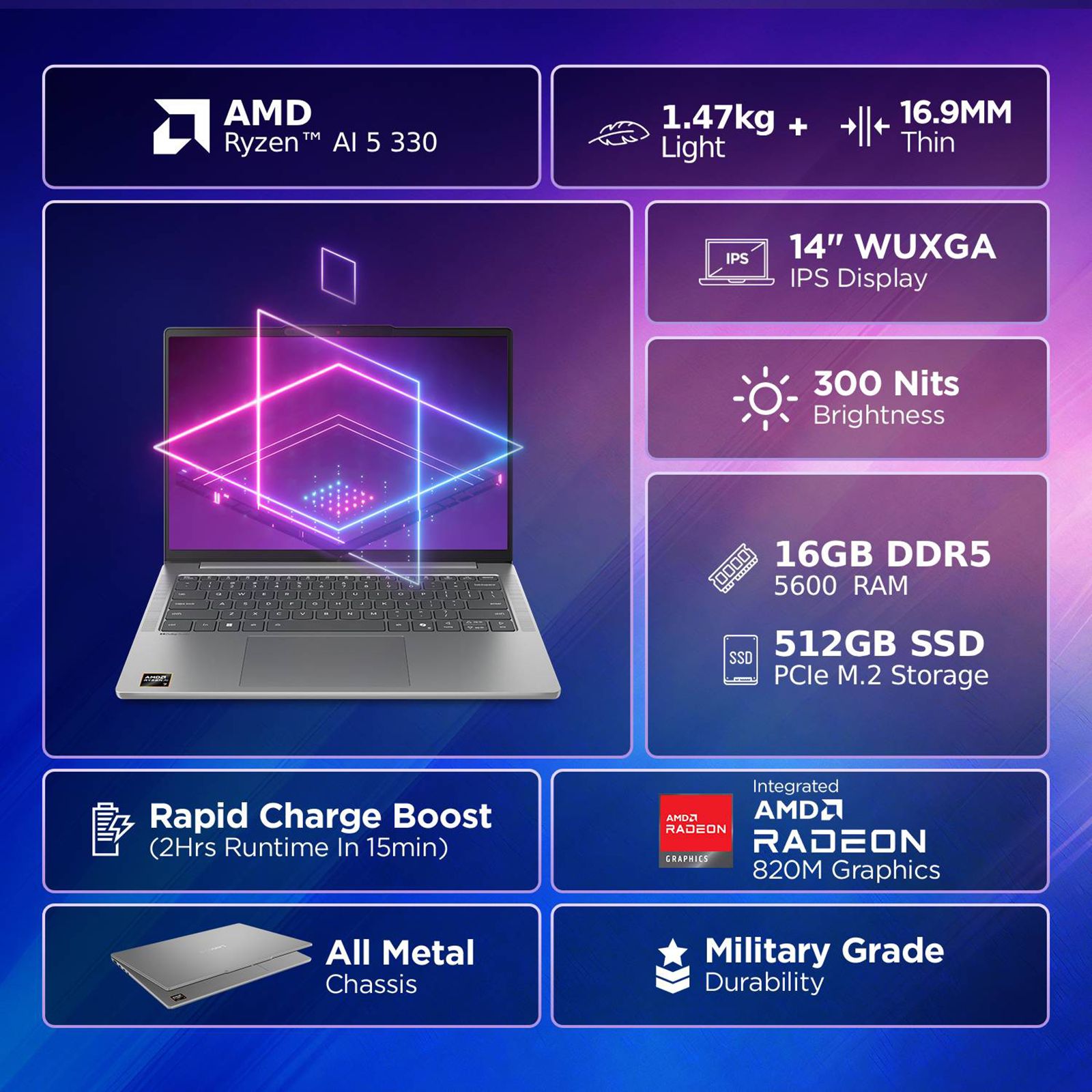 Lenovo IdeaPad Slim 5 14AKP10 AMD Ryzen AI 5 Thin & Light Laptop (16GB, 512GB SSD, Windows 11 Home, 14 inch WUXGA IPS Display, MS Office Home 2024, Luna Grey, 1.47 KG) Lenovo IdeaPad Slim 5 14AKP10 AMD Ryzen AI 5 Thin & Light Laptop (16GB, 512GB SSD, Windows 11 Home, 14 inch WUXGA IPS Display, MS Office Home 2024, Luna Grey, 1.47 KG)_16