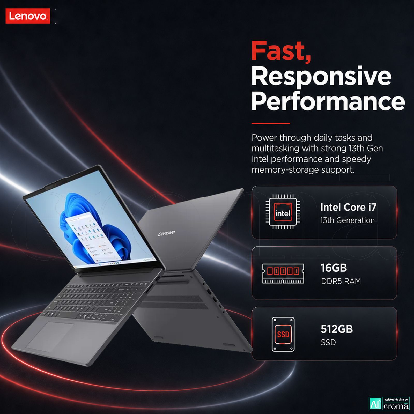 Lenovo IdeaPad Slim 3 15IRH10 Intel Core i7 13th Gen Thin & Light Laptop (16GB, 512GB SSD, Windows 11 Home, 15.3 inch WUXGA IPS Display, MS Office Home 2024, Luna Grey, 1.59 KG) Lenovo IdeaPad Slim 3 15IRH10 Intel Core i7 13th Gen Thin & Light Laptop (16GB, 512GB SSD, Windows 11 Home, 15.3 inch WUXGA IPS Display, MS Office Home 2024, Luna Grey, 1.59 KG)_4