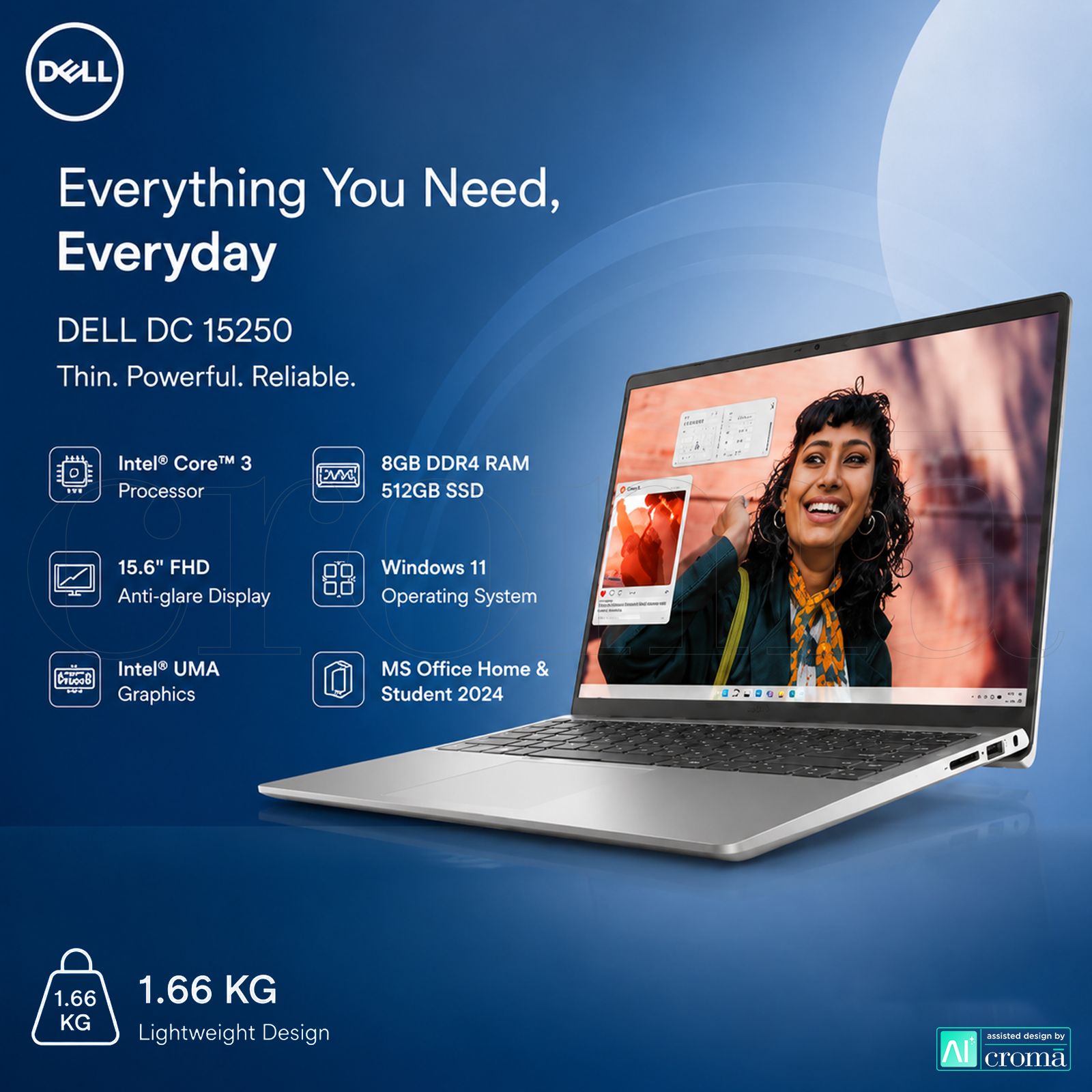 DELL DC 15250 Intel Core 3 Thin & Light Laptop (8GB, 512GB SSD, Windows 11, 15.6 inch Full HD Display, MS Office Home 2024, Platinum Silver, 1.66 KG) DELL DC 15250 Intel Core 3 Thin & Light Laptop (8GB, 512GB SSD, Windows 11, 15.6 inch Full HD Display, MS Office Home 2024, Platinum Silver, 1.66 KG)_2