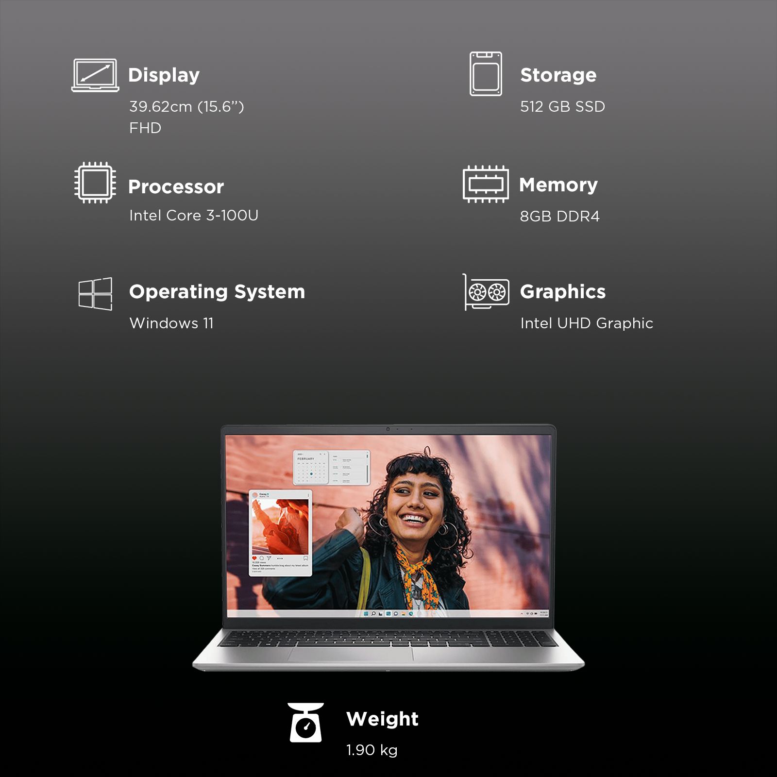 DELL DC 15250 Intel Core 3 Thin & Light Laptop (8GB, 512GB SSD, Windows 11, 15.6 inch Full HD Display, MS Office Home 2024, Platinum Silver, 1.66 KG) DELL DC 15250 Intel Core 3 Thin & Light Laptop (8GB, 512GB SSD, Windows 11, 15.6 inch Full HD Display, MS Office Home 2024, Platinum Silver, 1.66 KG)_3