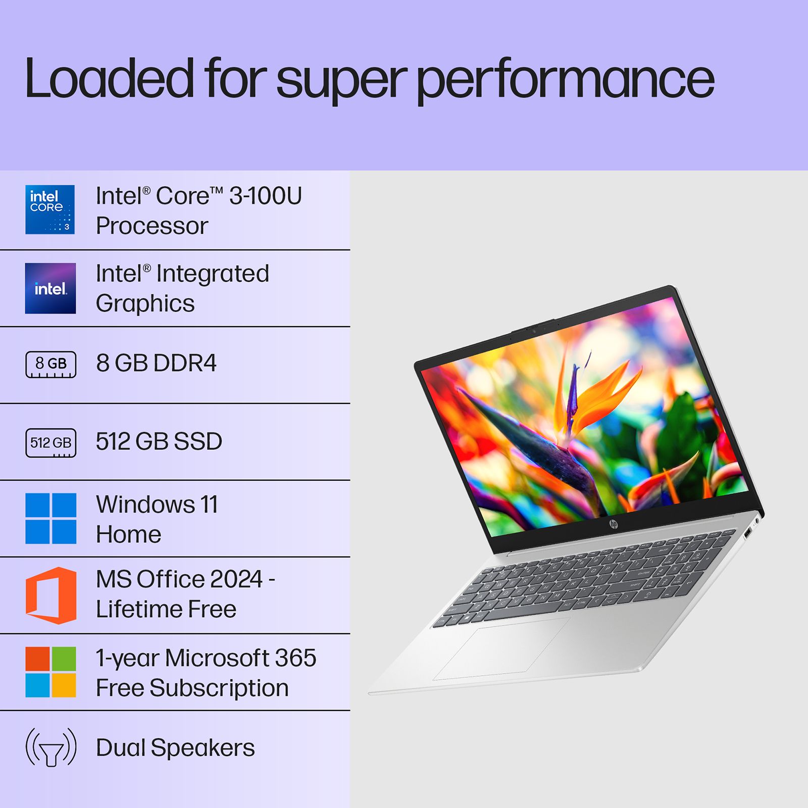 HP 15-fd1299TU Intel Core 3 100U Laptop (8GB, 512GB SSD, Windows 11 Home, 15.6 inch Full HD IPS Display, MS Office 2024, Natural Silver, 1.65 KG) HP 15-fd1299TU Intel Core 3 100U Laptop (8GB, 512GB SSD, Windows 11 Home, 15.6 inch Full HD IPS Display, MS Office 2024, Natural Silver, 1.65 KG)_3