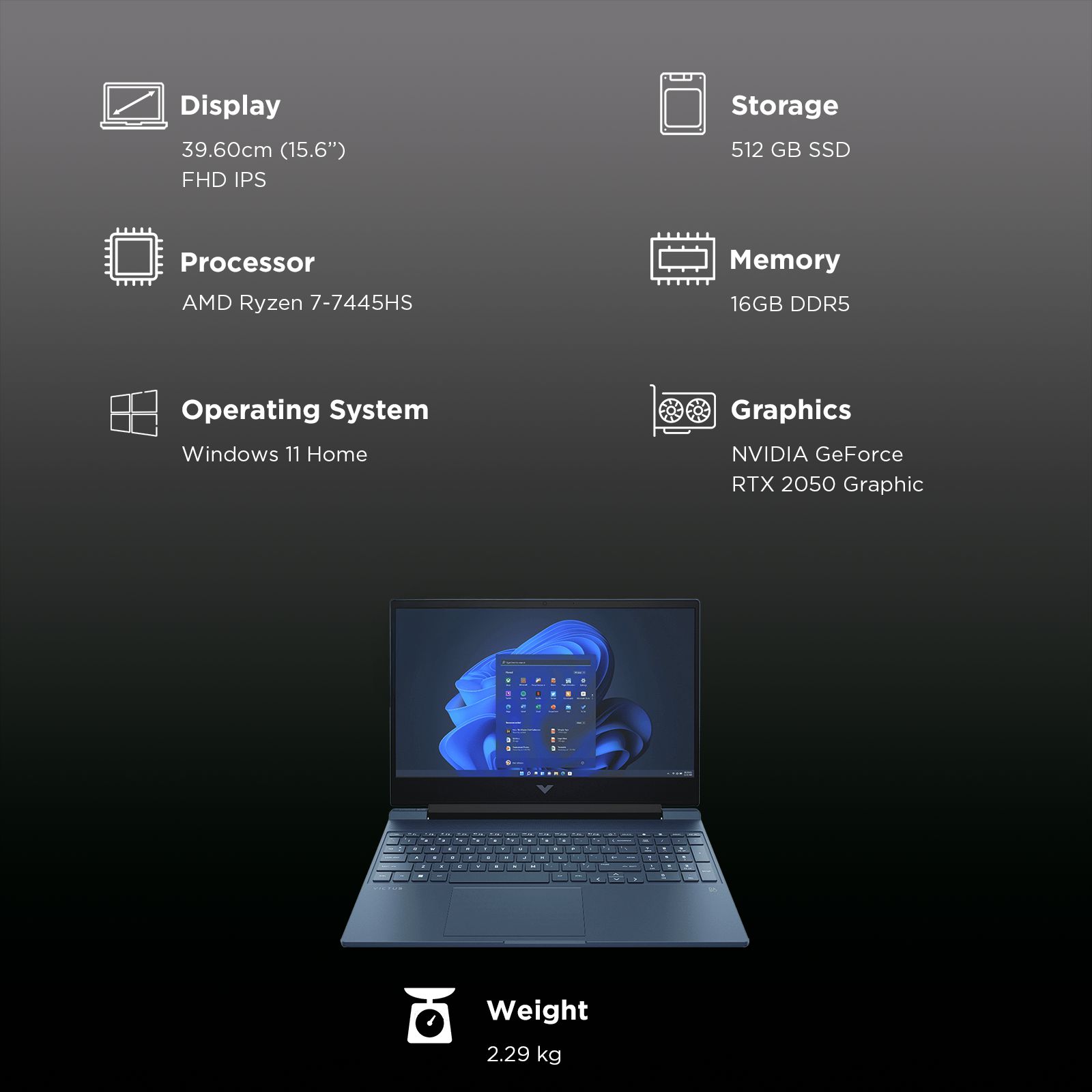 HP Victus 15-fb3123AX AMD Ryzen 7 Gaming Laptop (16GB, 512GB SSD, Windows 11 Home, 4GB Graphics, 15.6 inch 144 Hz Full HD IPS Display, NVIDIA GeForce RTX 2050, MS Office Home 2024, Mica Silver, 2.29 KG) HP Victus 15-fb3123AX AMD Ryzen 7 Gaming Laptop (16GB, 512GB SSD, Windows 11 Home, 4GB Graphics, 15.6 inch 144 Hz Full HD IPS Display, NVIDIA GeForce RTX 2050, MS Office Home 2024, Mica Silver, 2.29 KG)_11