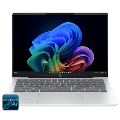 HP OmniBook 5 14-he0015QU Qualcomm Snapdragon X Thin & Light Laptop (16GB, 1TB SSD, Windows 11 Home, 14 inch 2K OLED Display, MS Office Home 2024, Glacier Silver, 1.35 KG)