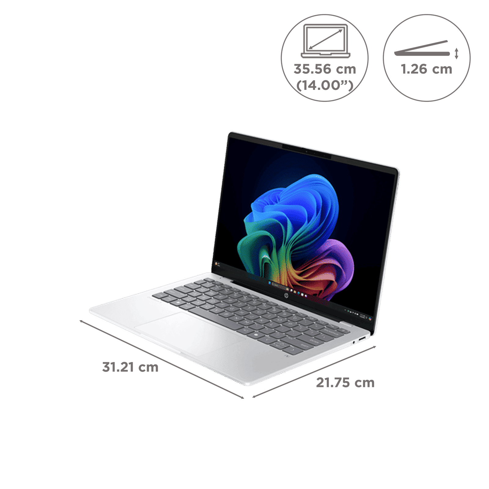 HP OmniBook 5 14-he0015QU Qualcomm Snapdragon X Thin & Light Laptop (16GB, 1TB SSD, Windows 11 Home, 14 inch 2K OLED Display, MS Office Home 2024, Glacier Silver, 1.35 KG)_16