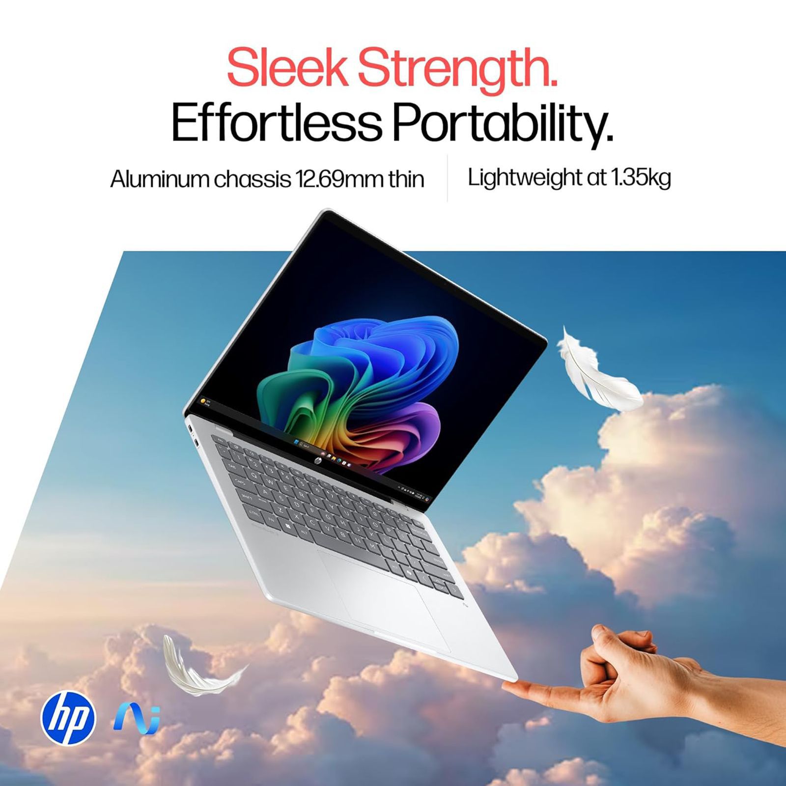HP OmniBook 5 14-he0015QU Qualcomm Snapdragon X Thin & Light Laptop (16GB, 1TB SSD, Windows 11 Home, 14 inch 2K OLED Display, MS Office Home 2024, Glacier Silver, 1.35 KG)_4
