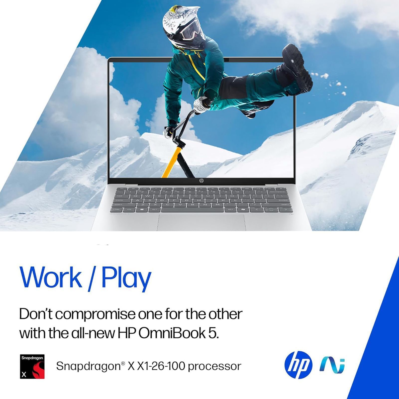 HP OmniBook 5 14-he0015QU Qualcomm Snapdragon X Thin & Light Laptop (16GB, 1TB SSD, Windows 11 Home, 14 inch 2K OLED Display, MS Office Home 2024, Glacier Silver, 1.35 KG)_7