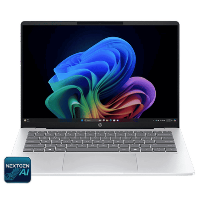 HP OmniBook 5 14-he0014QU Qualcomm Snapdragon
                      X Thin & Light Laptop (16GB, 512GB SSD,
                      Windows 11 Home, 14 inch 2K OLED Display, MS
                      Office Home 2024, Glacier Silver, 1.35 KG)