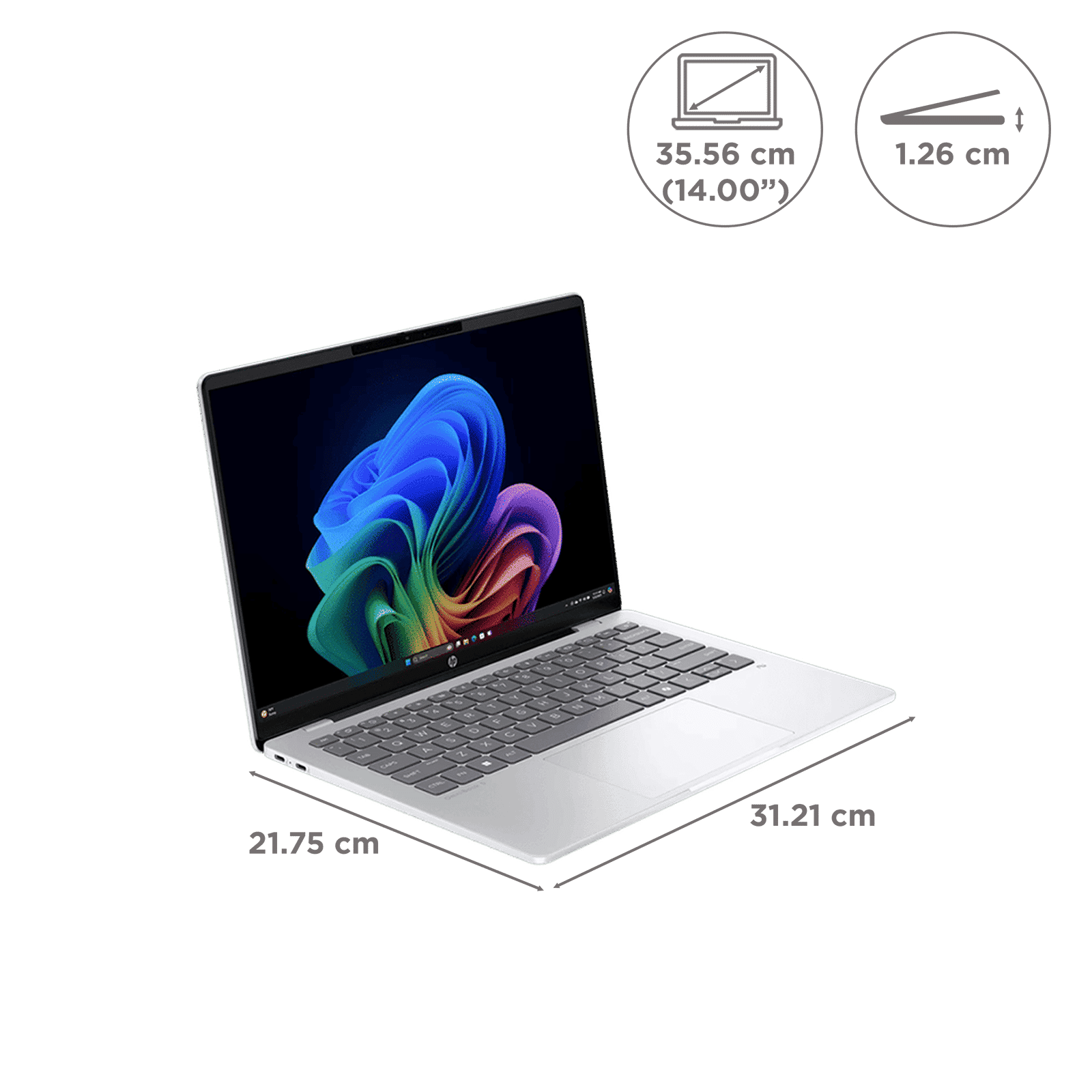 HP OmniBook 5 14-he0014QU Qualcomm Snapdragon X Thin & Light Laptop (16GB, 512GB SSD, Windows 11 Home, 14 inch 2K OLED Display, MS Office Home 2024, Glacier Silver, 1.35 KG) HP OmniBook 5 14-he0014QU Qualcomm Snapdragon X Thin & Light Laptop (16GB, 512GB SSD, Windows 11 Home, 14 inch 2K OLED Display, MS Office Home 2024, Glacier Silver, 1.35 KG)_8