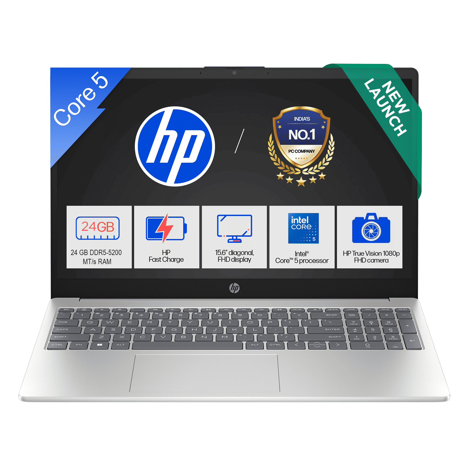 HP 15-fd0901TU Intel Core 5 Laptop (24GB, 512GB SSD, Windows 11 Home, 15.6 inch Full HD IPS Display, MS Office 2024, Natural Silver, 1.59 KG) HP 15-fd0901TU Intel Core 5 Laptop (24GB, 512GB SSD, Windows 11 Home, 15.6 inch Full HD IPS Display, MS Office 2024, Natural Silver, 1.59 KG)_1