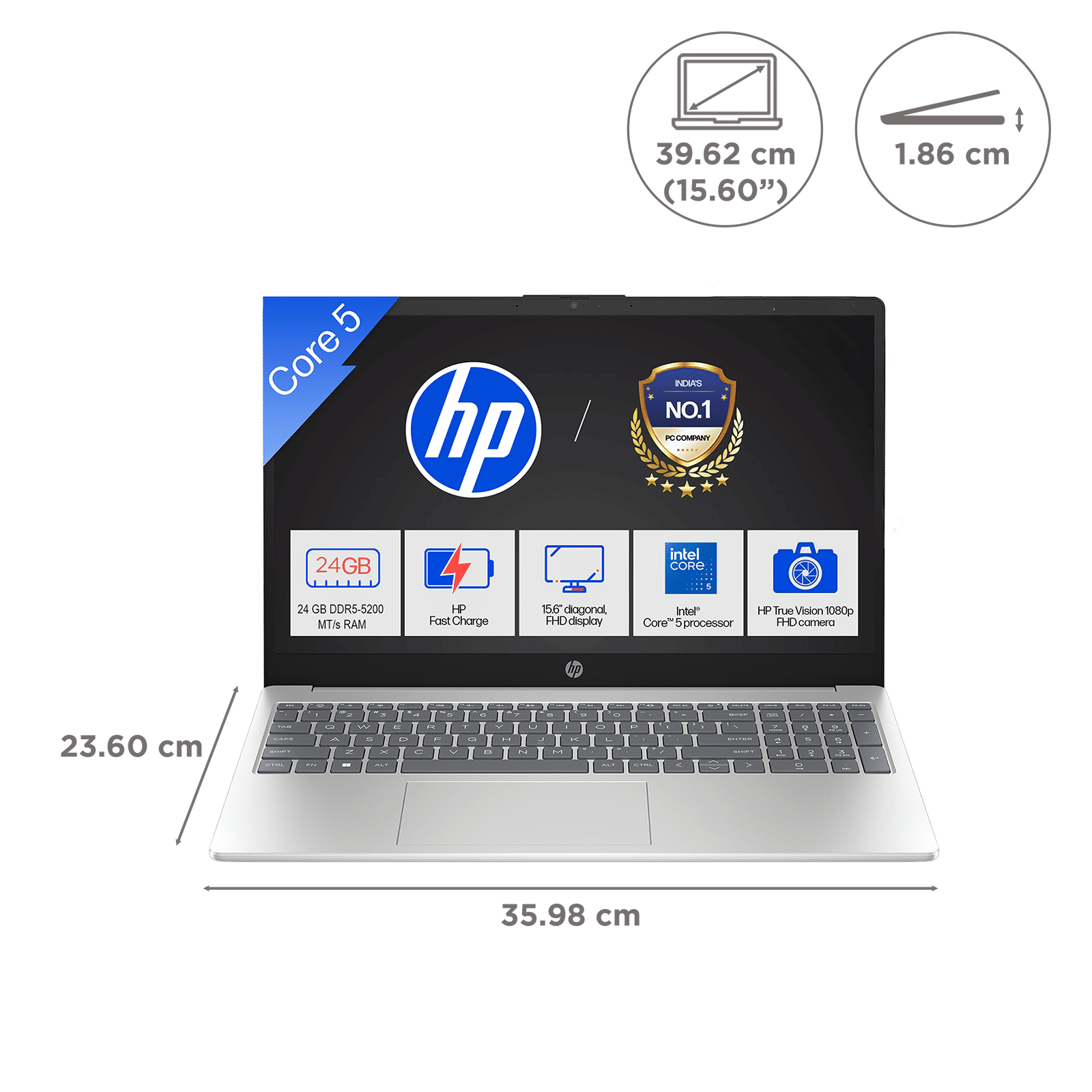 HP 15-fd0901TU Intel Core 5 Laptop (24GB, 512GB SSD, Windows 11 Home, 15.6 inch Full HD IPS Display, MS Office 2024, Natural Silver, 1.59 KG) HP 15-fd0901TU Intel Core 5 Laptop (24GB, 512GB SSD, Windows 11 Home, 15.6 inch Full HD IPS Display, MS Office 2024, Natural Silver, 1.59 KG)_11