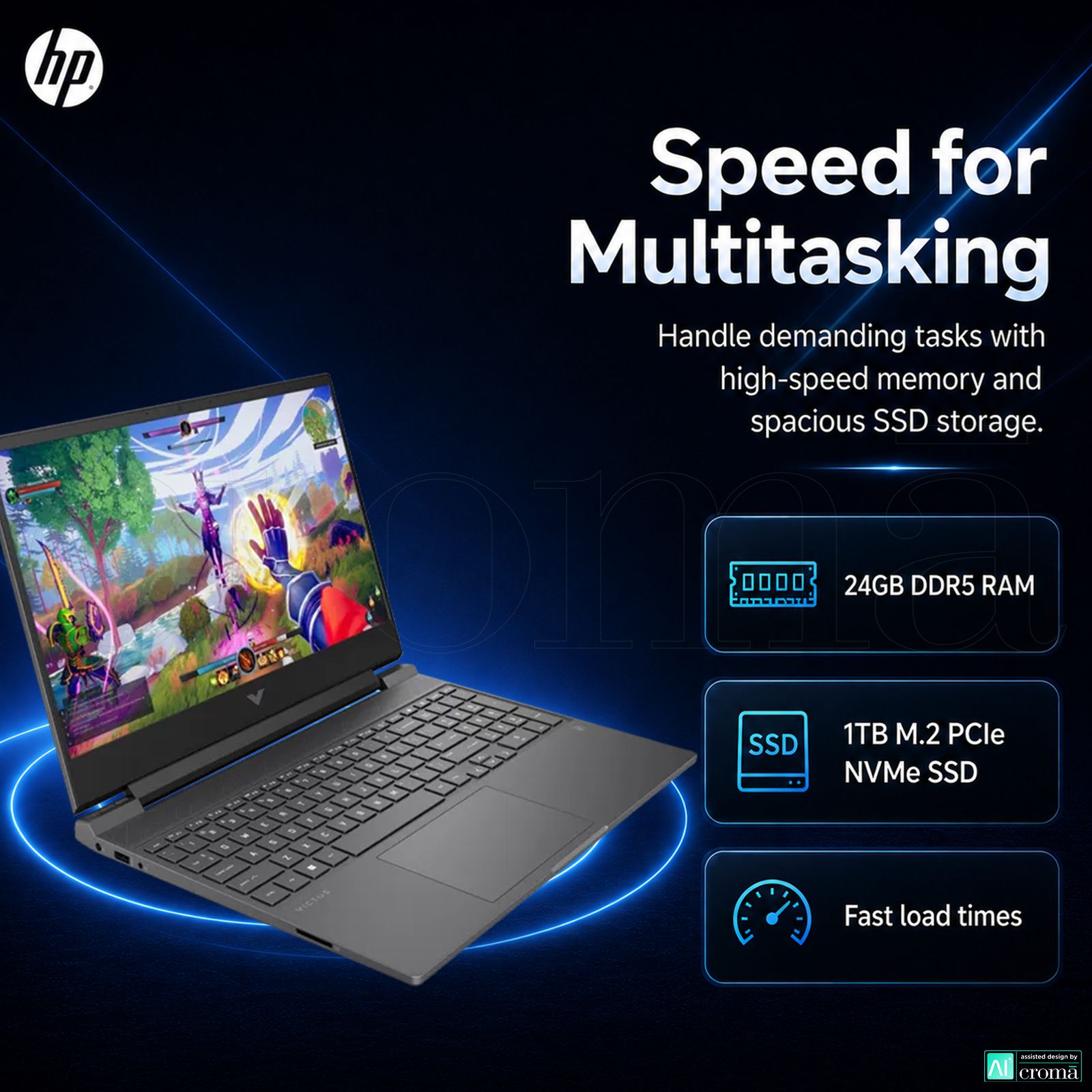 HP Victus AMD Ryzen 7 Gaming Laptop (24GB, 1TB SSD, Windows 11 Home, 8GB Graphics, 15.6 inch 144 Hz Full HD IPS Display, NVIDIA GeForce RTX 5050, MS Office Home 2024, Mica Silver, 2.29 KG) HP Victus AMD Ryzen 7 Gaming Laptop (24GB, 1TB SSD, Windows 11 Home, 8GB Graphics, 15.6 inch 144 Hz Full HD IPS Display, NVIDIA GeForce RTX 5050, MS Office Home 2024, Mica Silver, 2.29 KG)_5