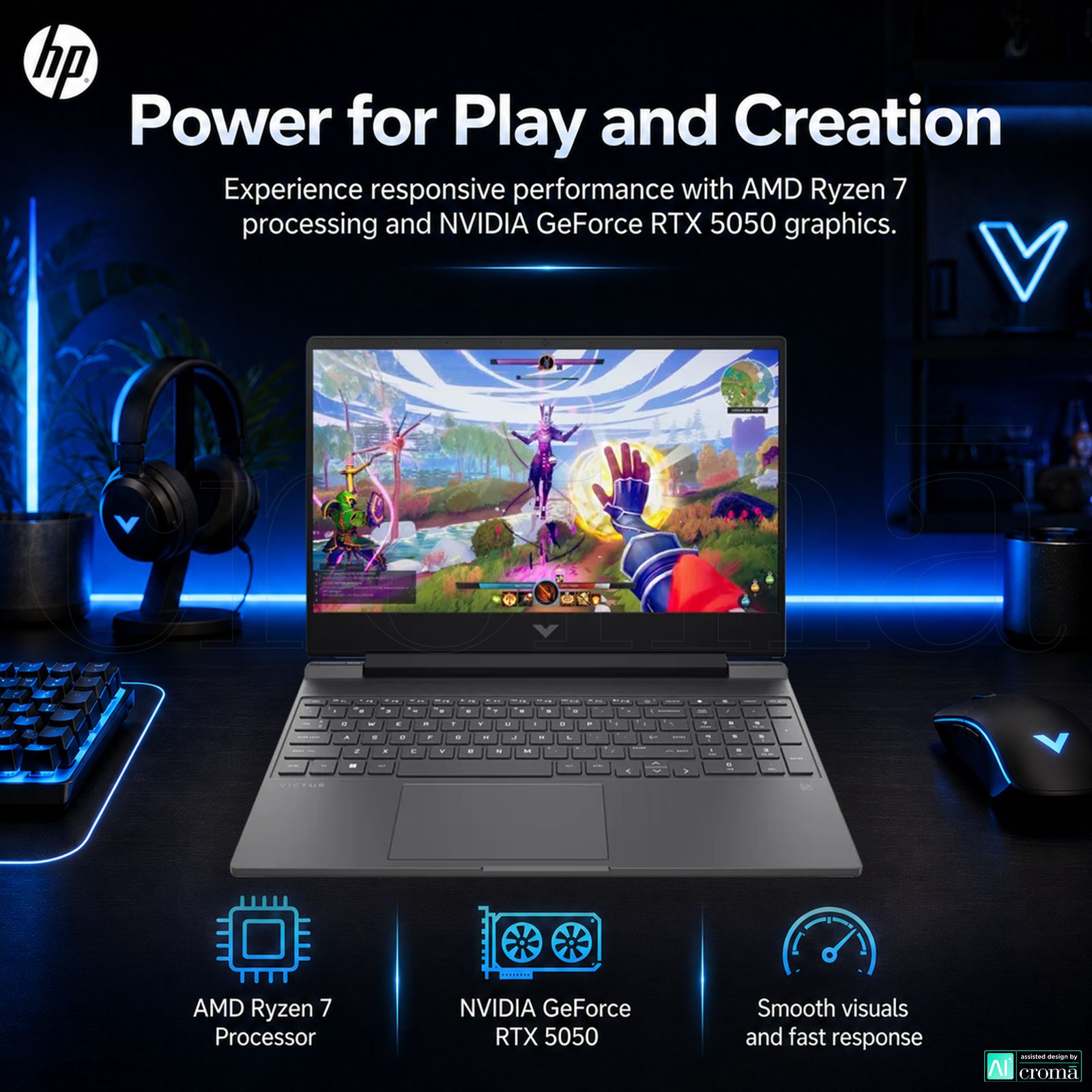 HP Victus AMD Ryzen 7 Gaming Laptop (24GB, 1TB SSD, Windows 11 Home, 8GB Graphics, 15.6 inch 144 Hz Full HD IPS Display, NVIDIA GeForce RTX 5050, MS Office Home 2024, Mica Silver, 2.29 KG) HP Victus AMD Ryzen 7 Gaming Laptop (24GB, 1TB SSD, Windows 11 Home, 8GB Graphics, 15.6 inch 144 Hz Full HD IPS Display, NVIDIA GeForce RTX 5050, MS Office Home 2024, Mica Silver, 2.29 KG)_7