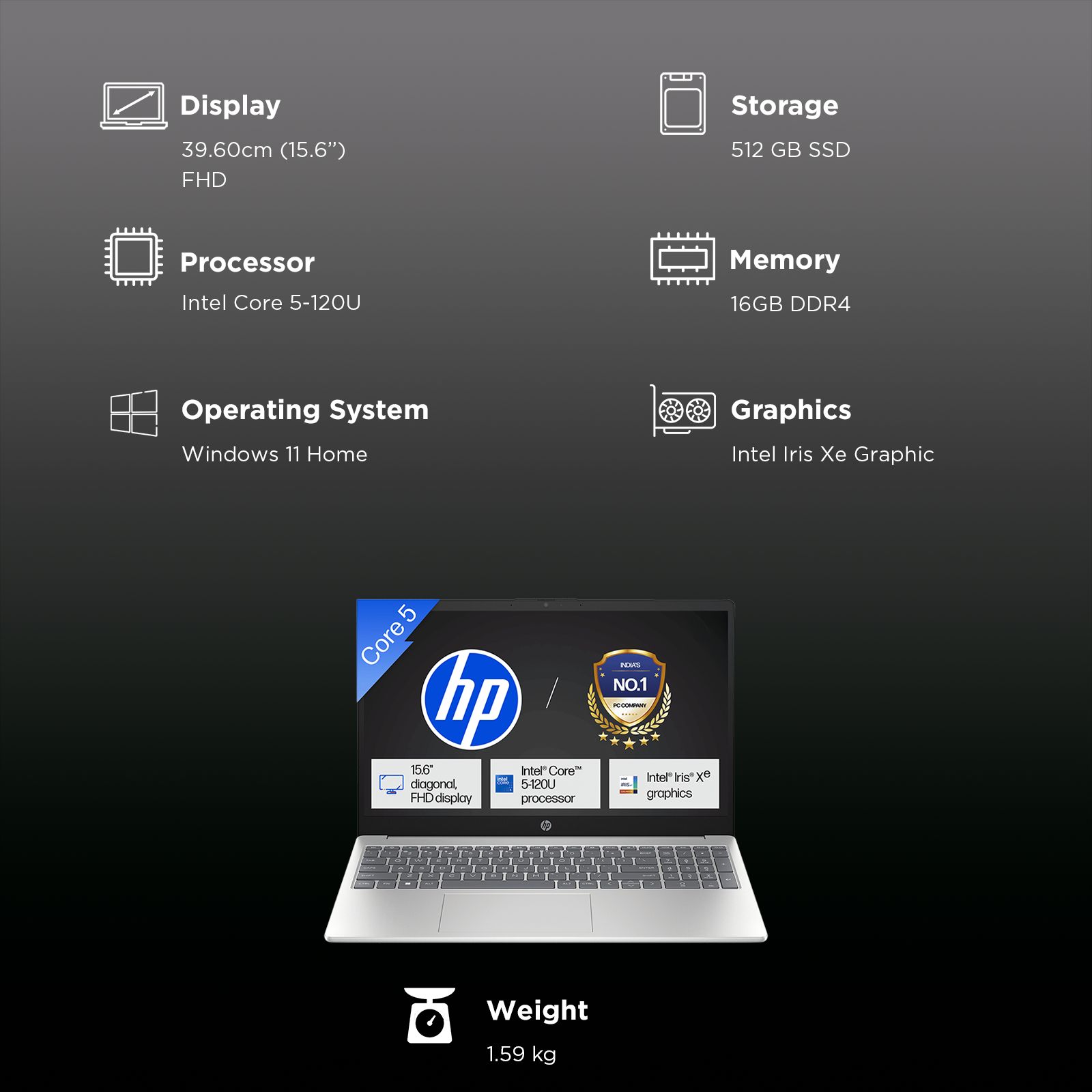 HP 15-fd0664TU Intel Core 5 Thin & Light Laptop (16GB, 512GB SSD, Windows 11 Home, 15.6 inch Full HD Display, MS Office Home 2024, Natural Silver, 1.59 KG) HP 15-fd0664TU Intel Core 5 Thin & Light Laptop (16GB, 512GB SSD, Windows 11 Home, 15.6 inch Full HD Display, MS Office Home 2024, Natural Silver, 1.59 KG)_10