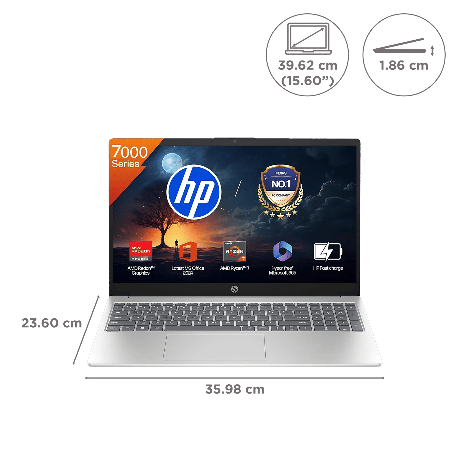 HP 15-fc0837AU AMD Ryzen 7 Laptop (16GB, 512GB SSD, Windows 11 Home, 15.6 inch Full HD IPS Display, MS Office 2024, Natural Silver, 1.59 KG) HP 15-fc0837AU AMD Ryzen 7 Laptop (16GB, 512GB SSD, Windows 11 Home, 15.6 inch Full HD IPS Display, MS Office 2024, Natural Silver, 1.59 KG)_11