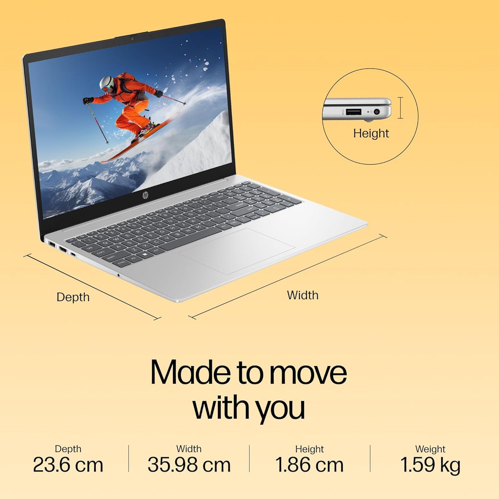 HP 15-fc0837AU AMD Ryzen 7 Laptop (16GB, 512GB SSD, Windows 11 Home, 15.6 inch Full HD IPS Display, MS Office 2024, Natural Silver, 1.59 KG) HP 15-fc0837AU AMD Ryzen 7 Laptop (16GB, 512GB SSD, Windows 11 Home, 15.6 inch Full HD IPS Display, MS Office 2024, Natural Silver, 1.59 KG)_8