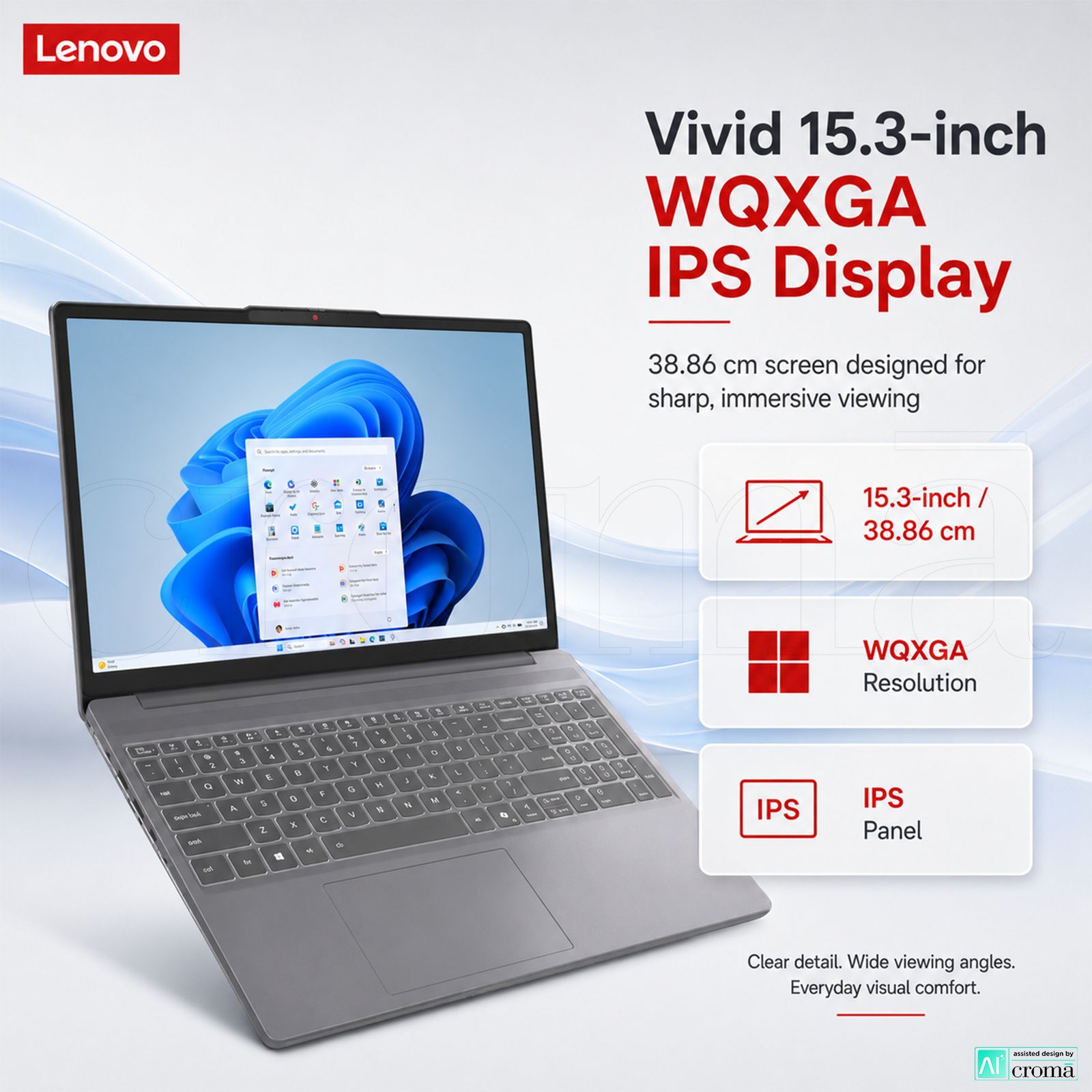 Lenovo IdeaPad Slim 3 15ARP10 AMD Ryzen 7 Thin & Light (16GB, 512GB SSD, Windows 11 Home, 15.3 inch WUXGA IPS Display, MS Office Home 2024, Luna Grey, 1.59 KG)_3